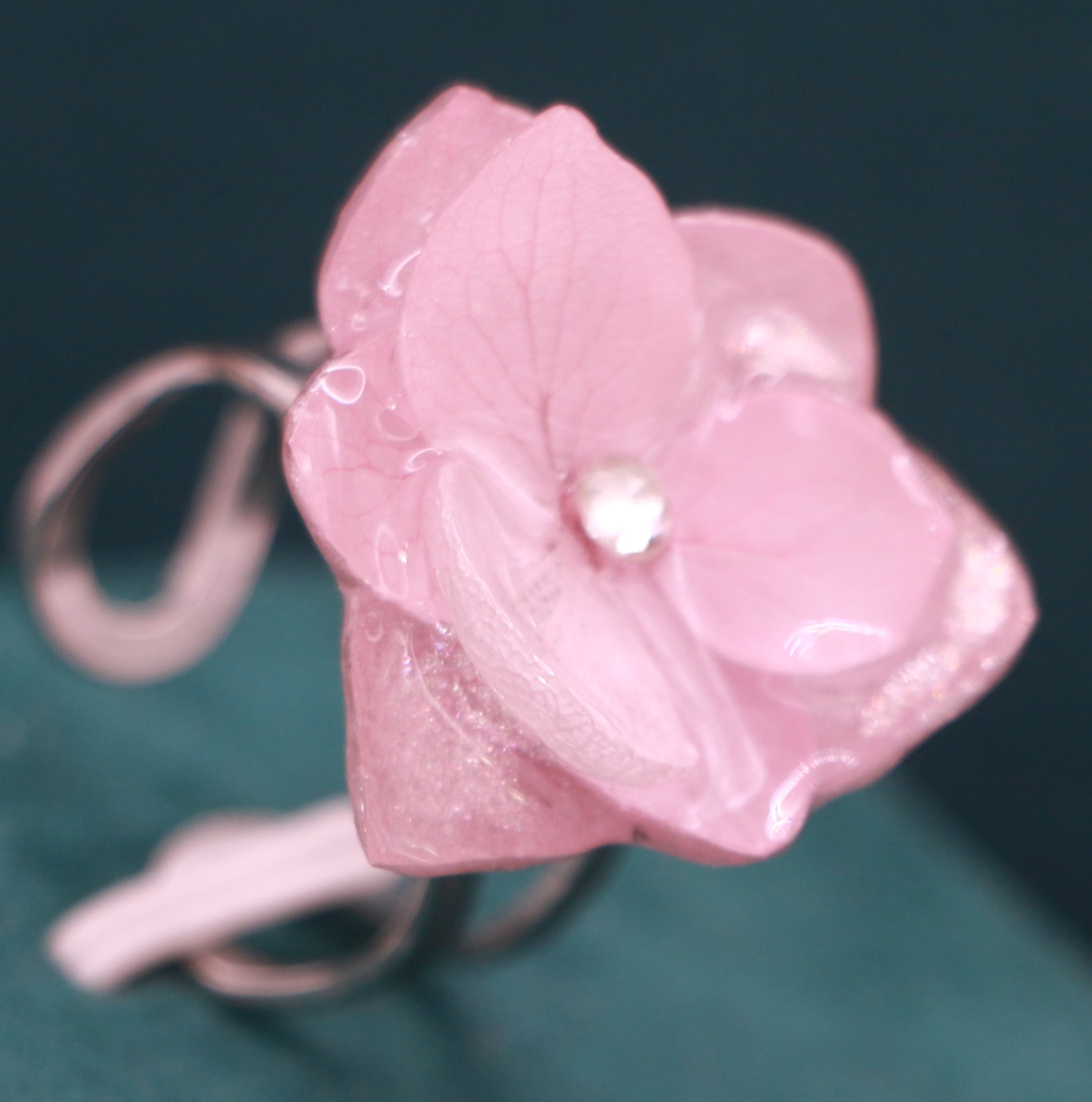 Bague en Hortensia stabilisé doublé