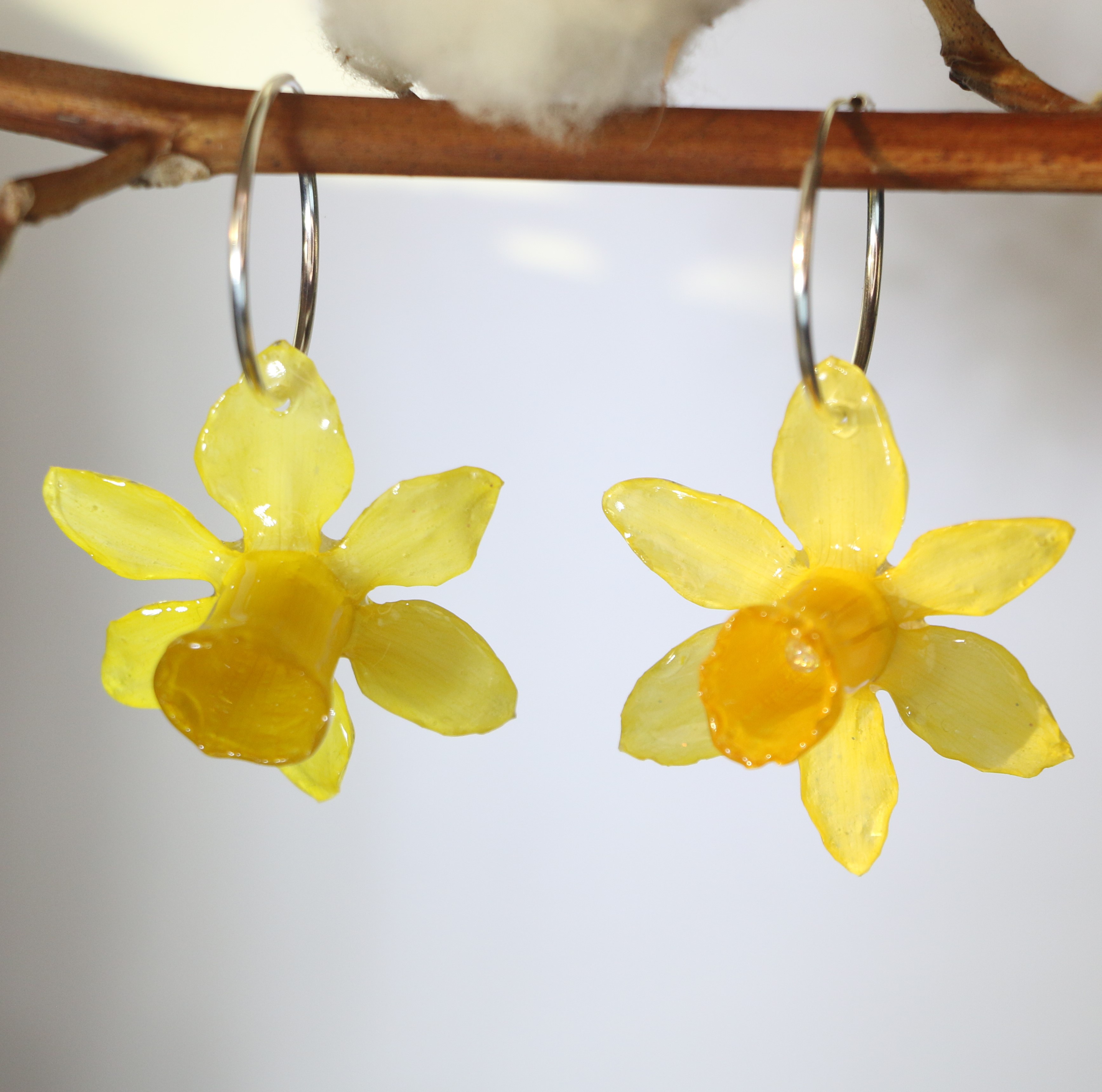 Boucles d'oreilles en Jonquille Créoles 20 mm Argent 925