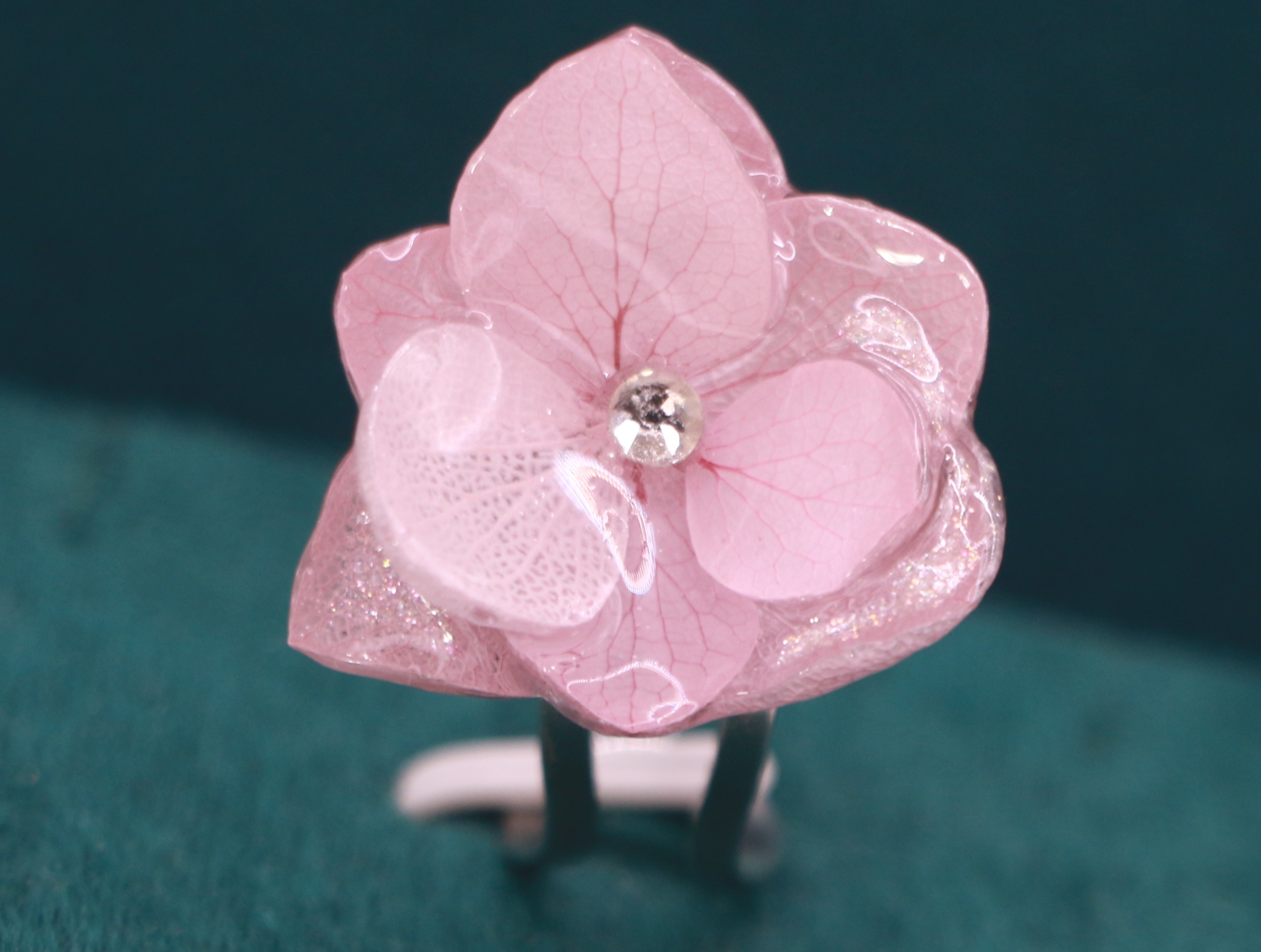 Bague en Hortensia stabilisé doublé