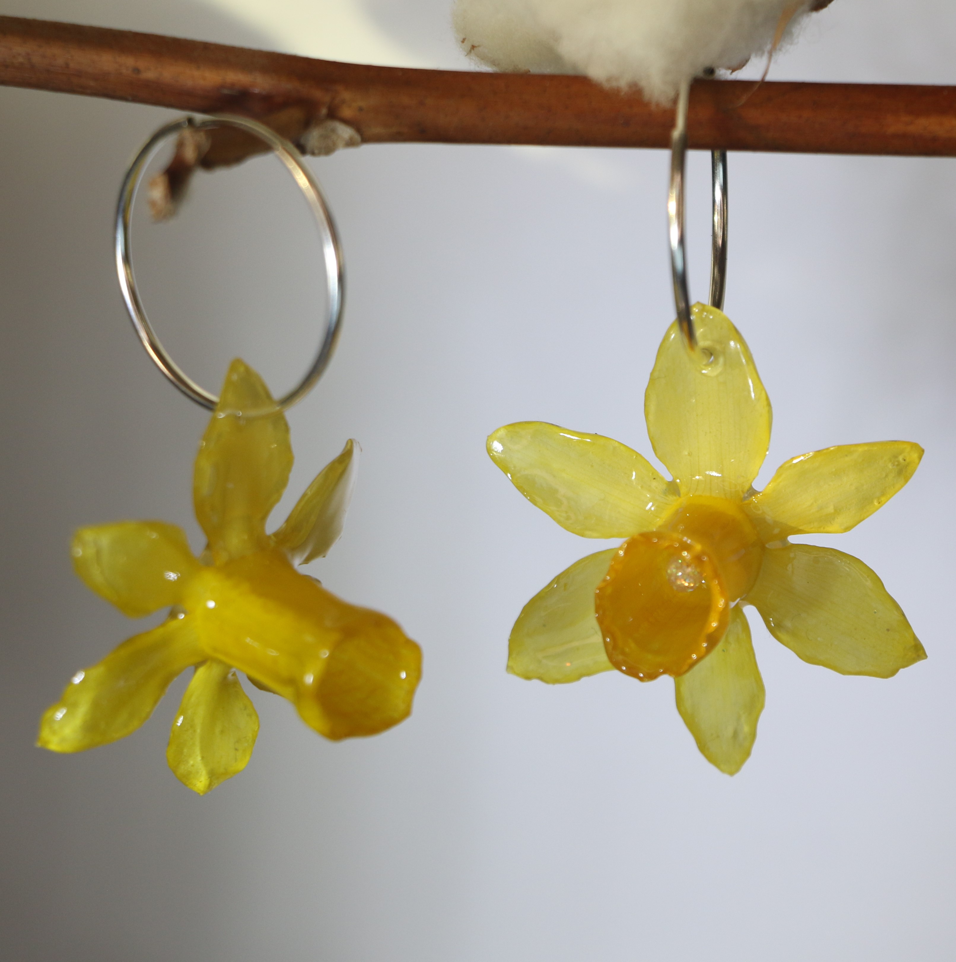 Boucles d'oreilles en Jonquille Créoles 20 mm Argent 925