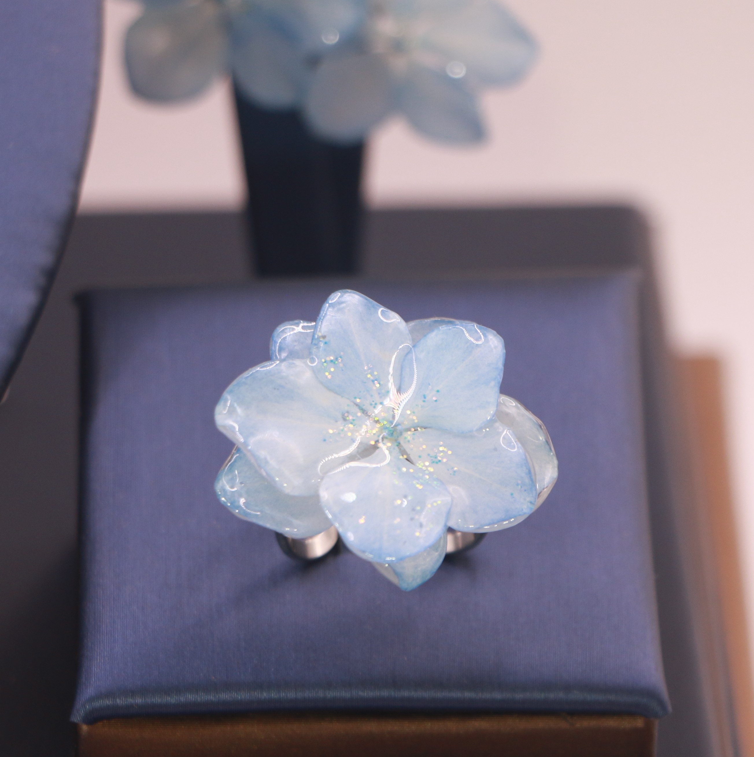 Parure 3 pièces en Hortensia Bleu clair