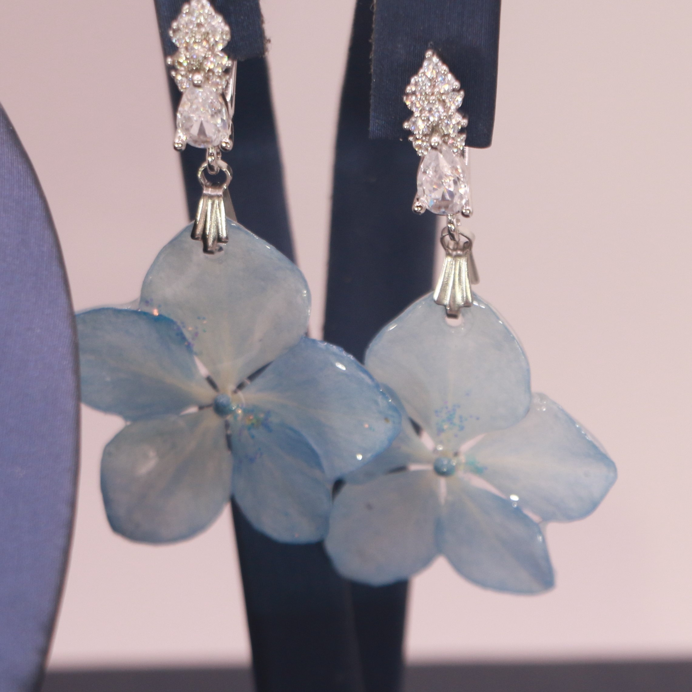 Parure 3 pièces en Hortensia Bleu clair