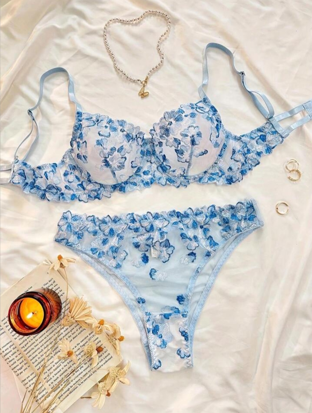 Soutien-gorge et culotte bleu