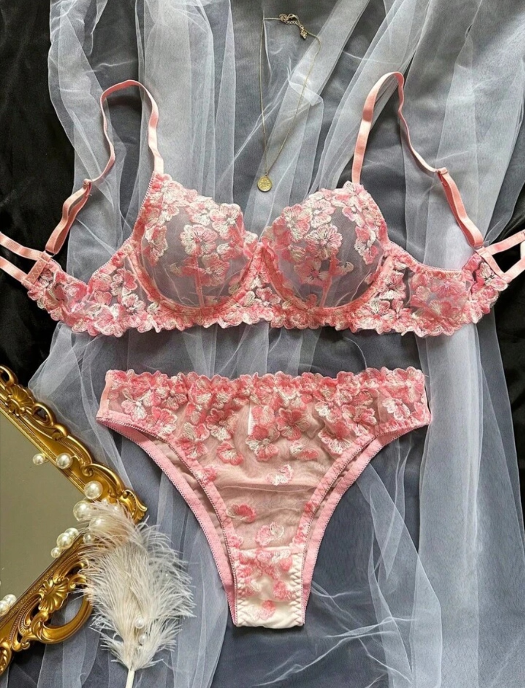 Soutien-gorge et culotte Rose