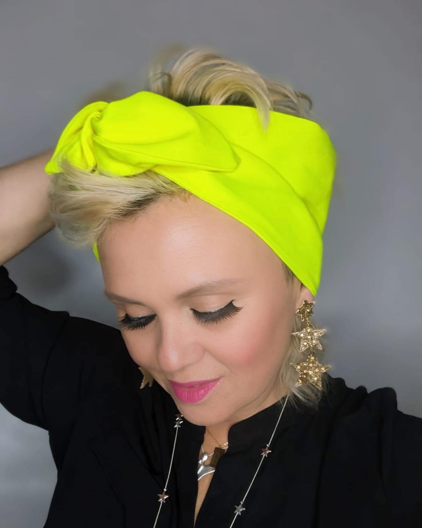 BEBOP BOUTIQUE NEON YELLOW WIRED HEADBAND