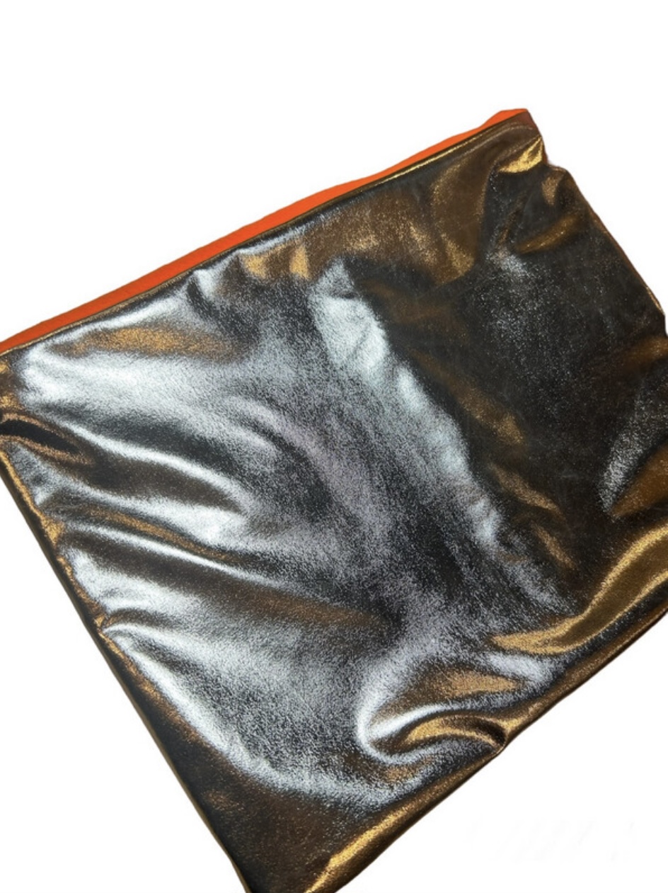 BEBOP BOUTIQUE SILVER AND NEON METALLIC ORANGE FLEECE SNOOD