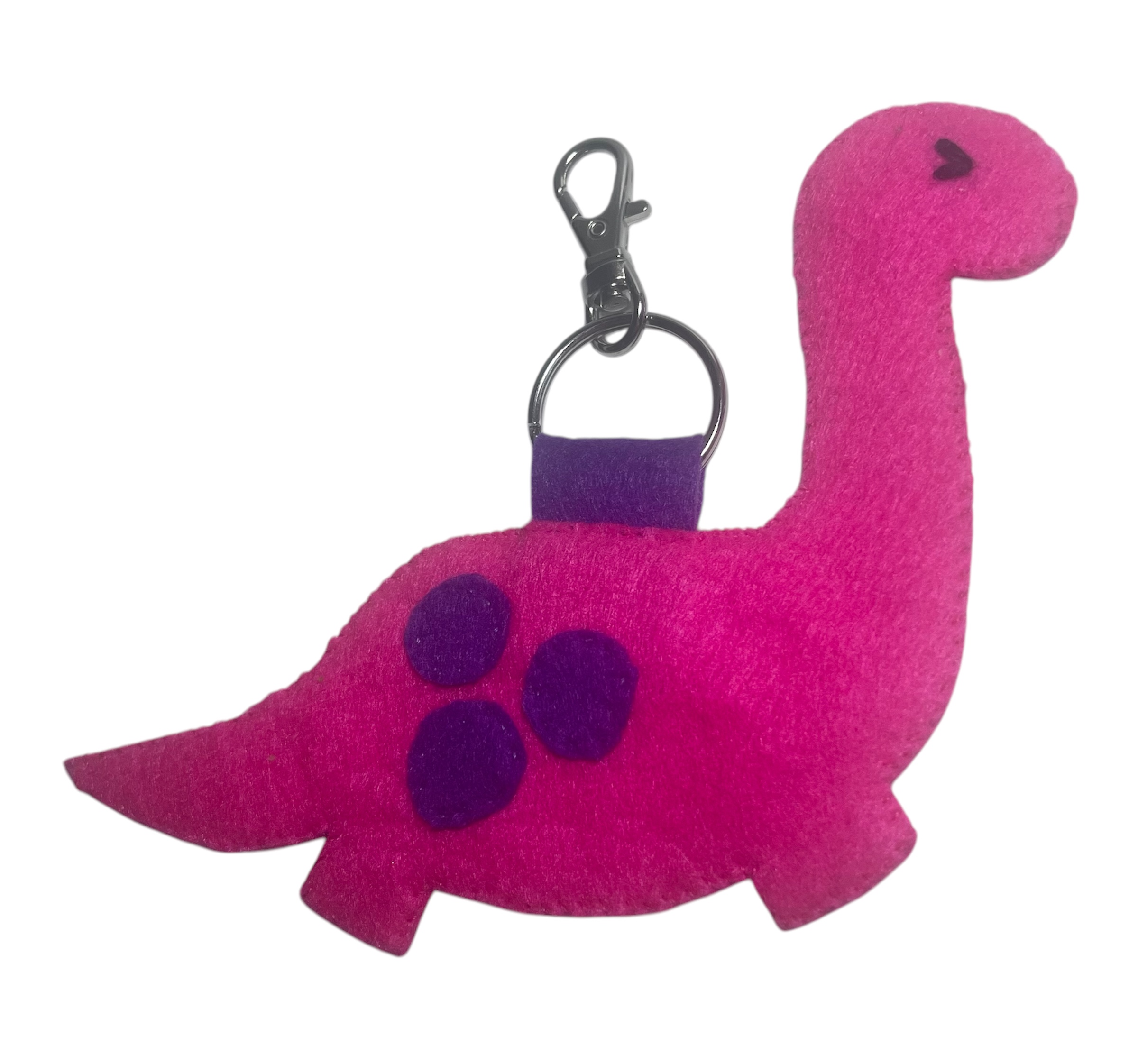 Beside The Sea Gifts Handmade Felt Dinosaur keyring
