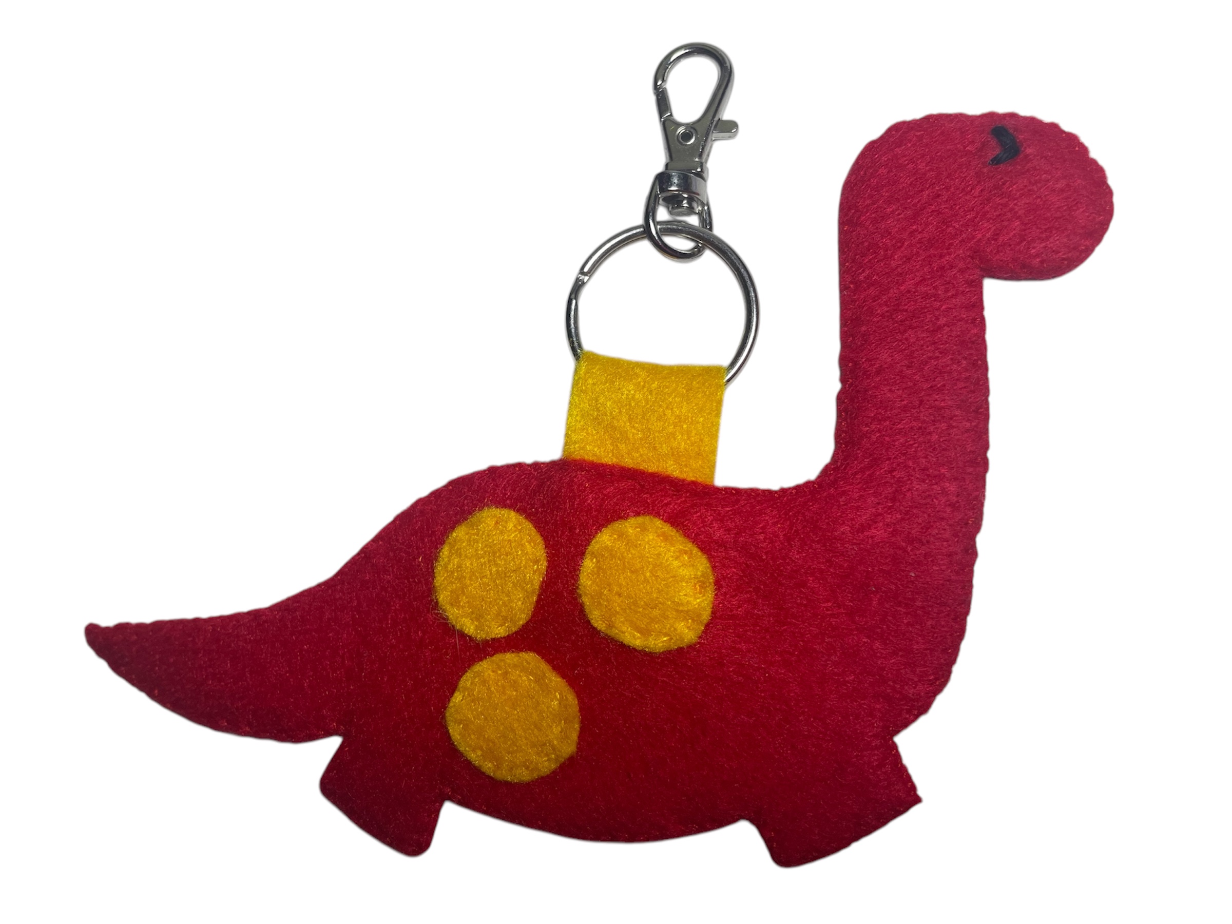 Beside The Sea Gifts Handmade Felt Dinosaur keyring
