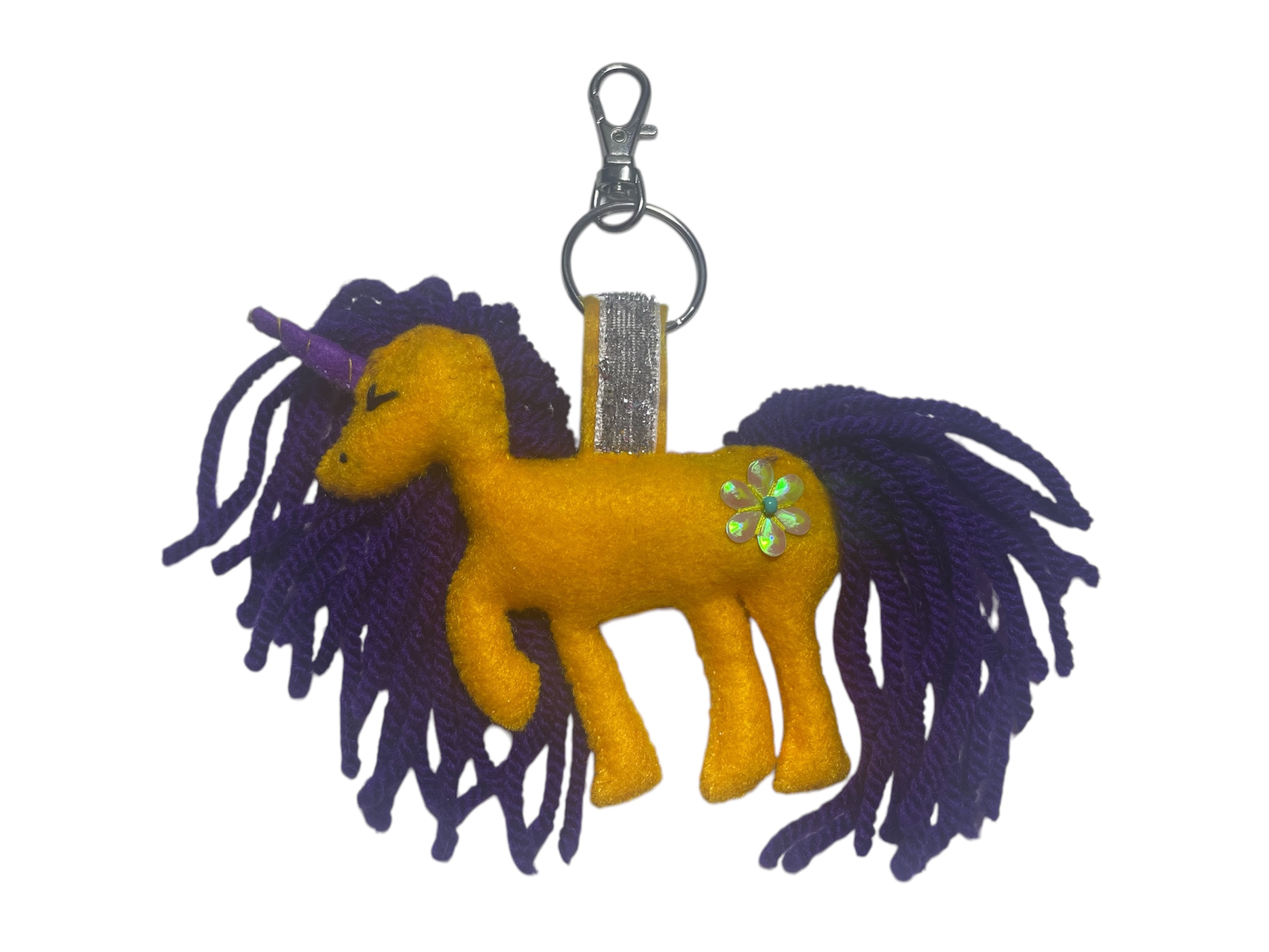 Beside The Sea Gifts Handmade felt Unicorn Keyring
