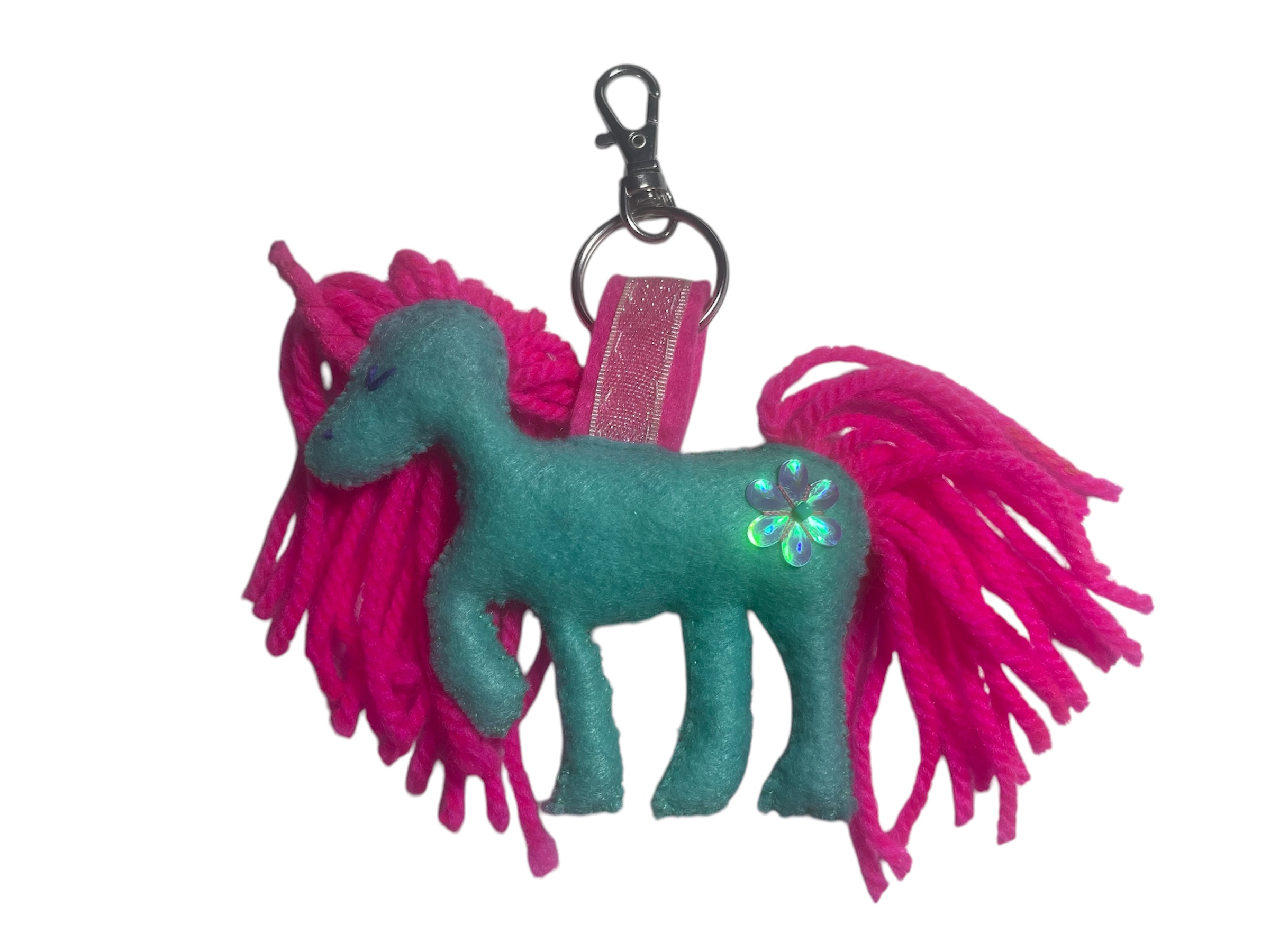 Beside The Sea Gifts Handmade felt Unicorn Keyring