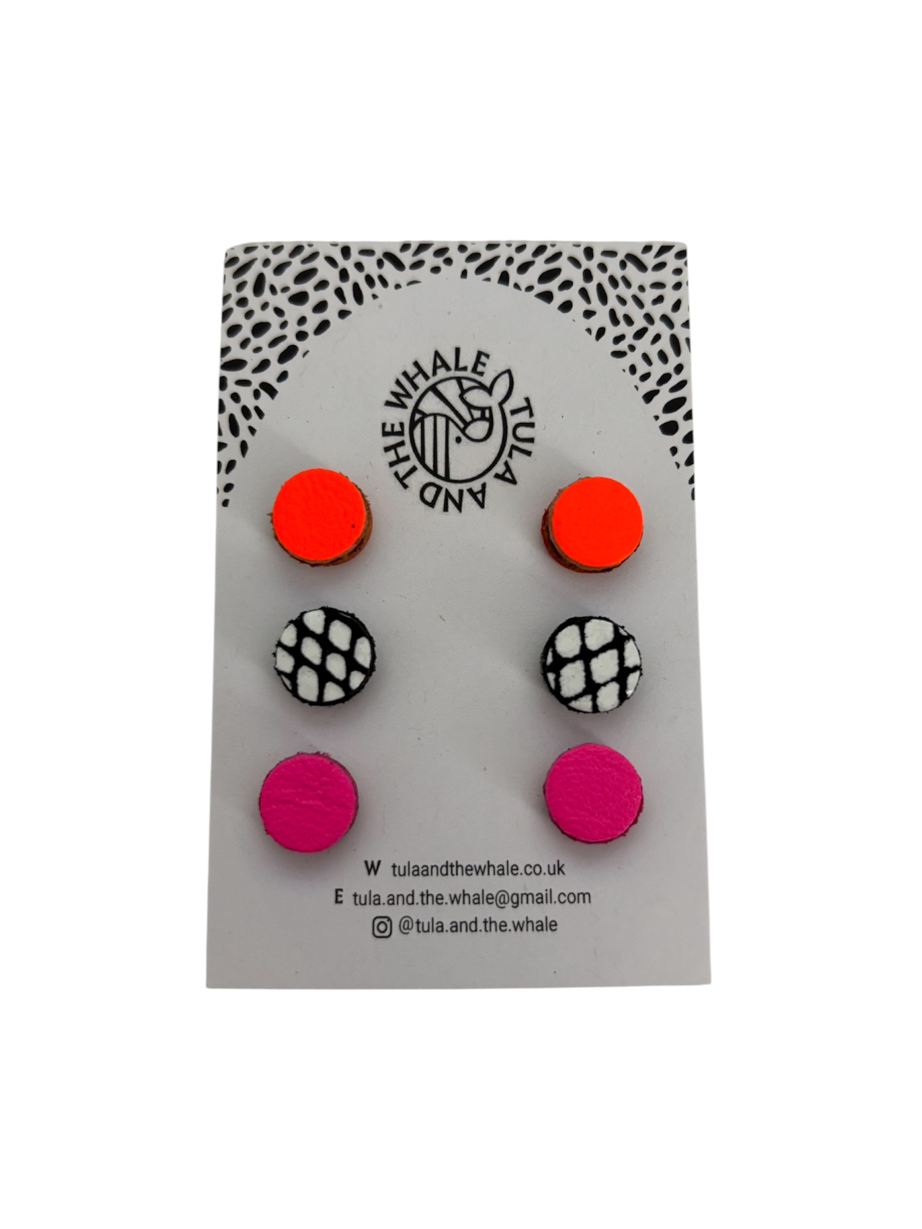 MINI STUD SET - NEON ORANGE, MONOCHROME AND PINK