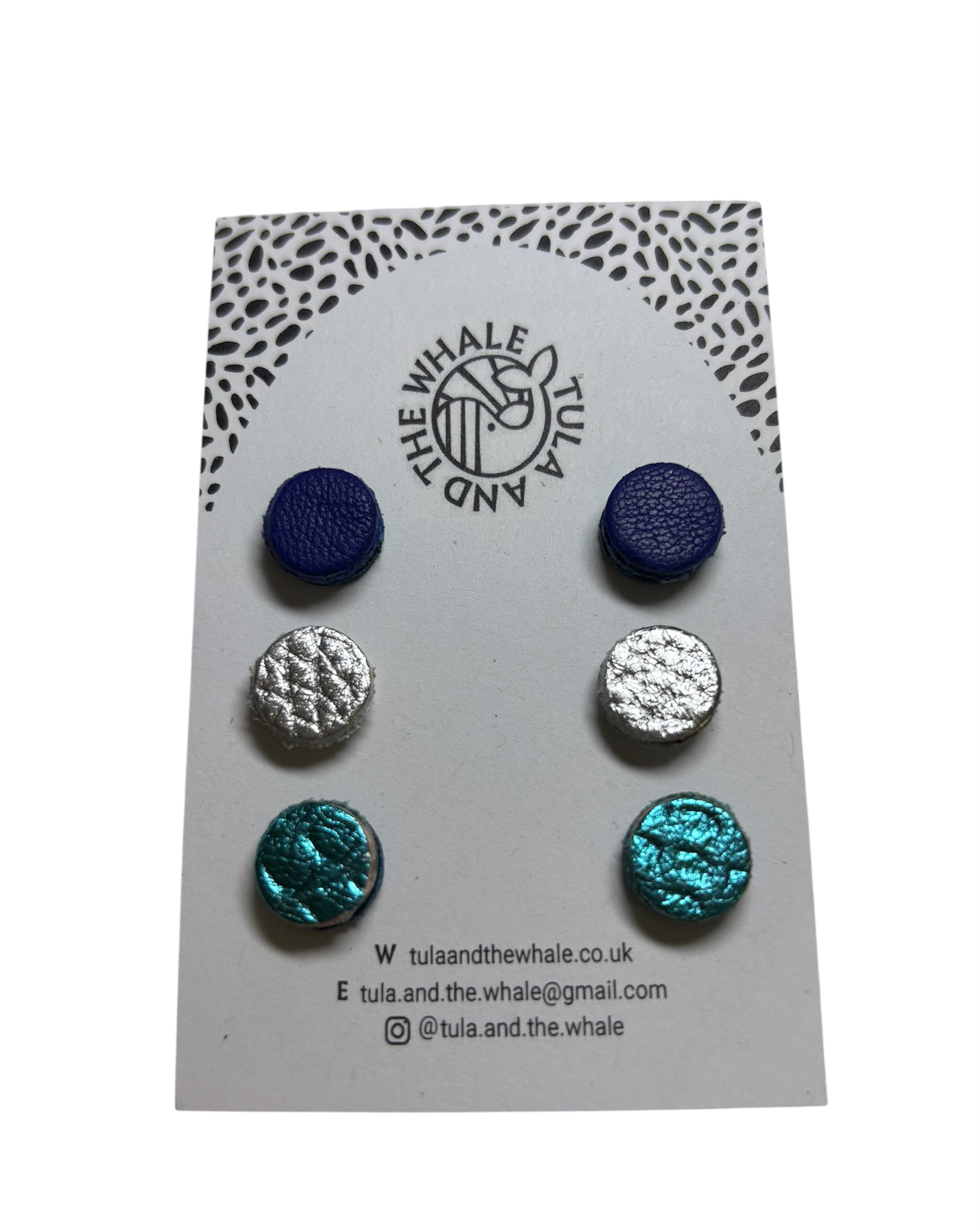 MINI STUD SET - NAVY, SILVER & TURQUOISE