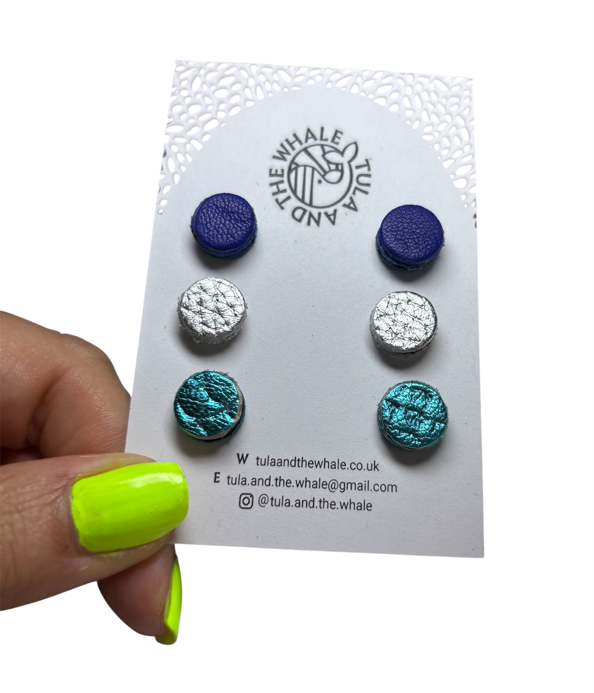 MINI STUD SET - NAVY, SILVER & TURQUOISE