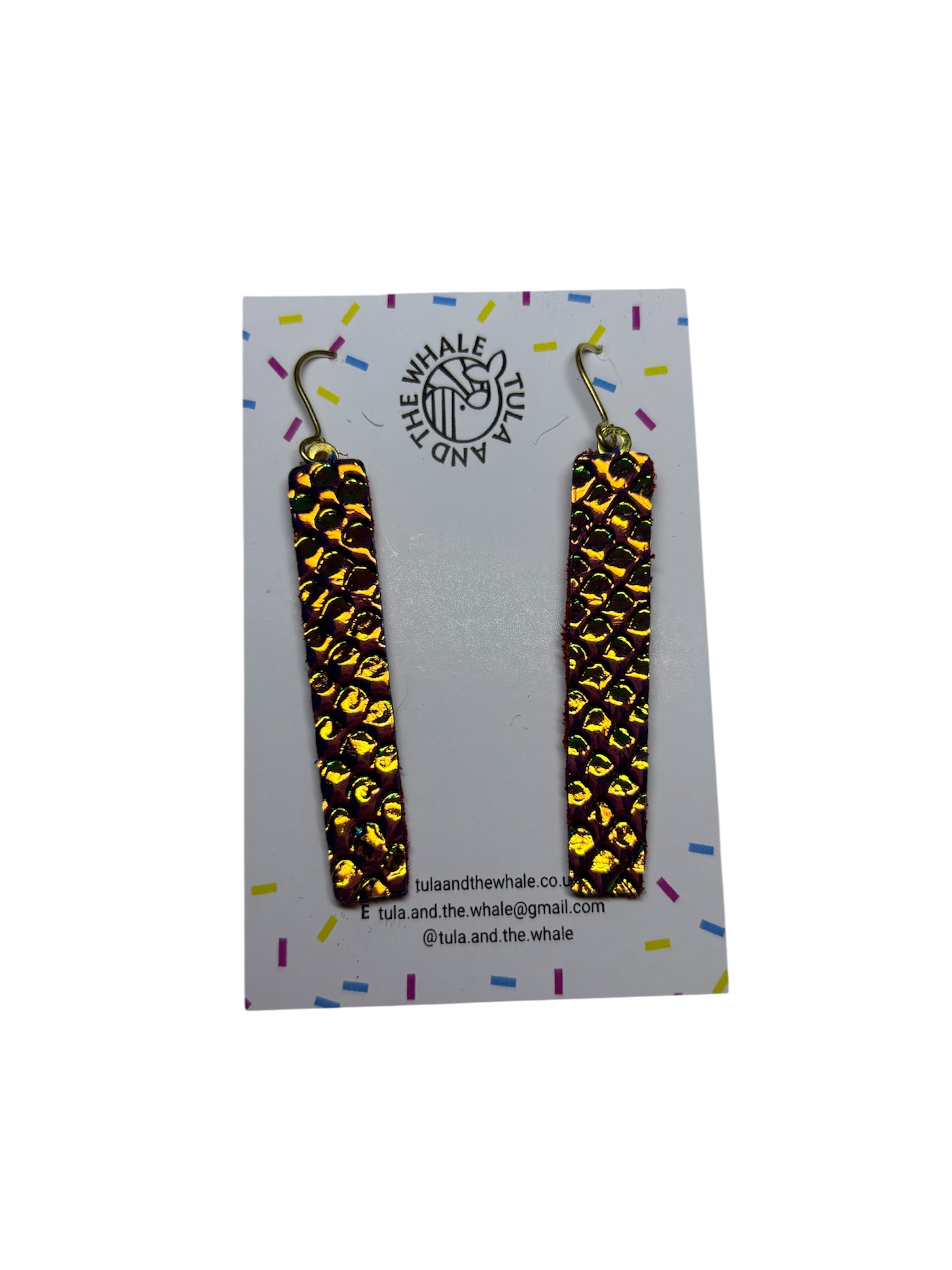 MATCHSTICK EARRINGS -IRIDESCENT ORANGE