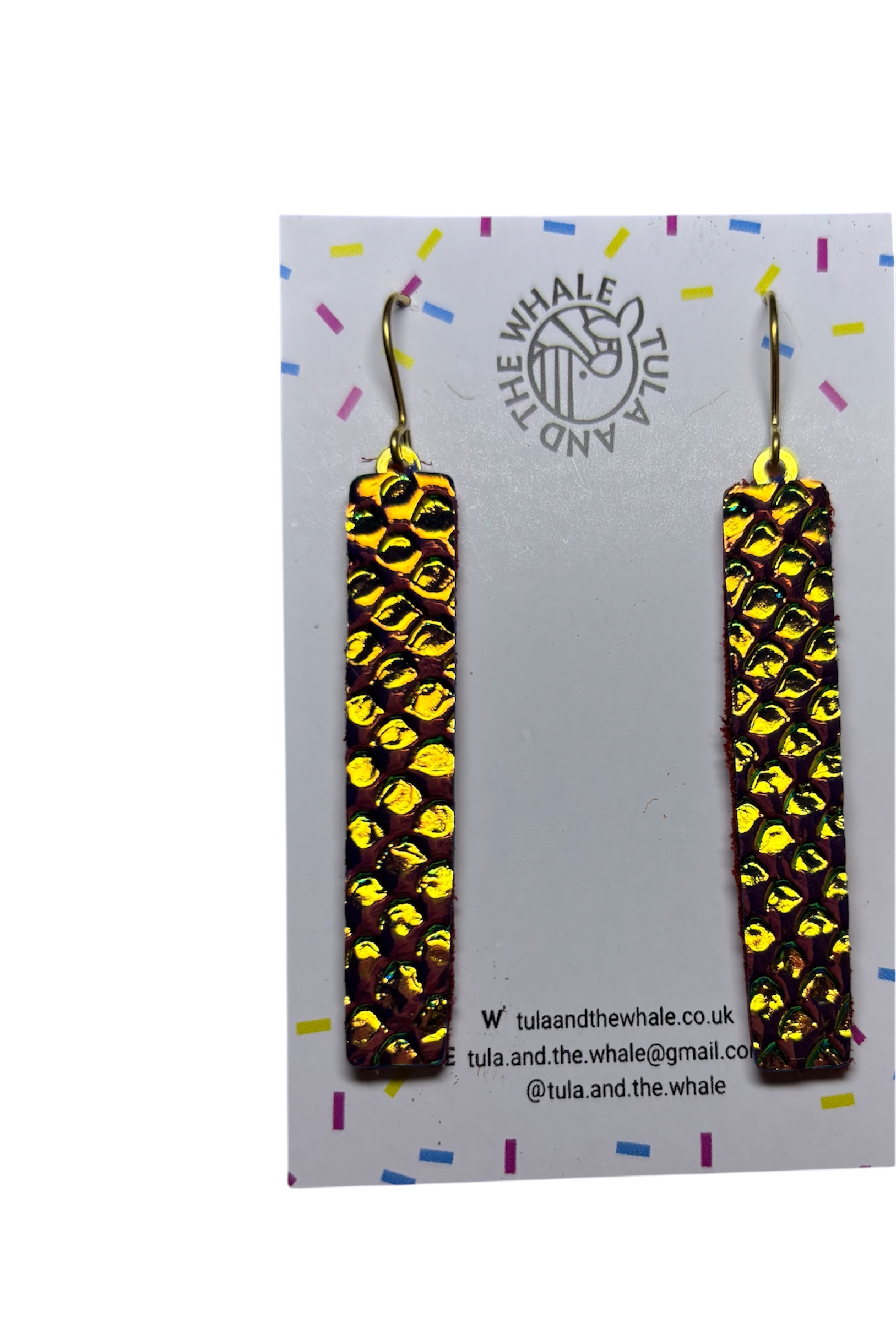 MATCHSTICK EARRINGS -IRIDESCENT ORANGE