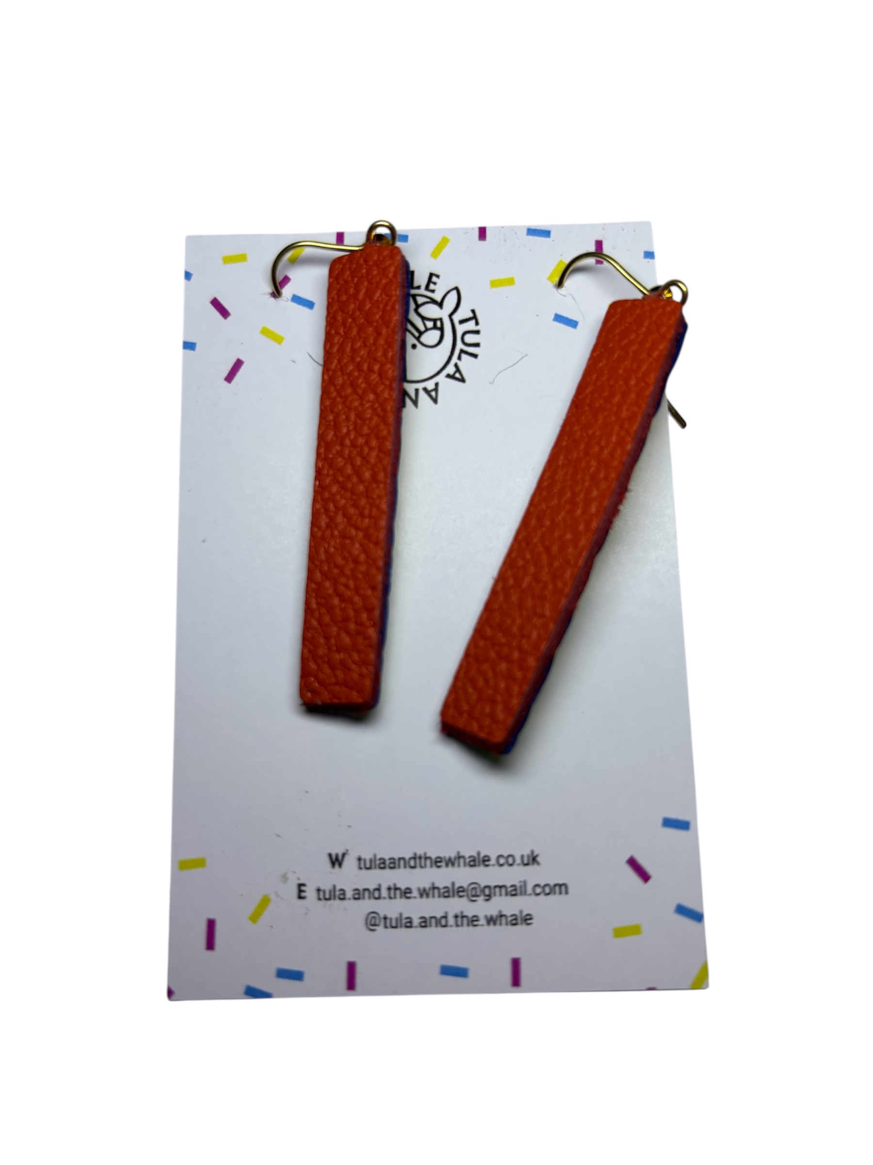 MATCHSTICK EARRINGS -IRIDESCENT ORANGE