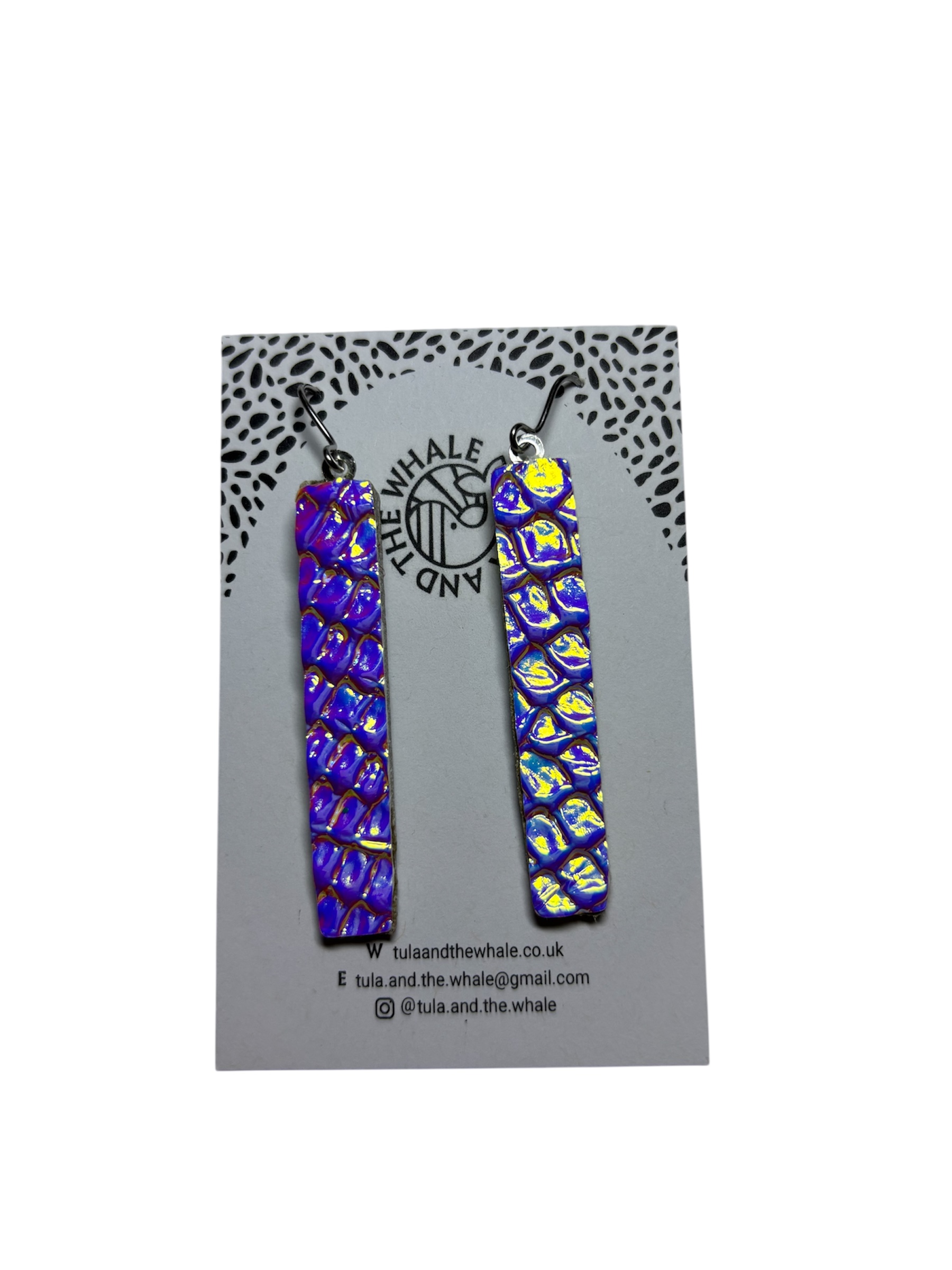 MATCHSTICK EARRINGS - IRIDESCENT SILVER / PINK