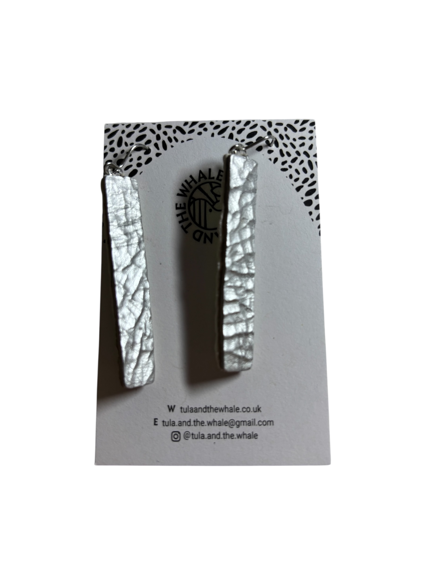 MATCHSTICK EARRINGS - IRIDESCENT SILVER / PINK