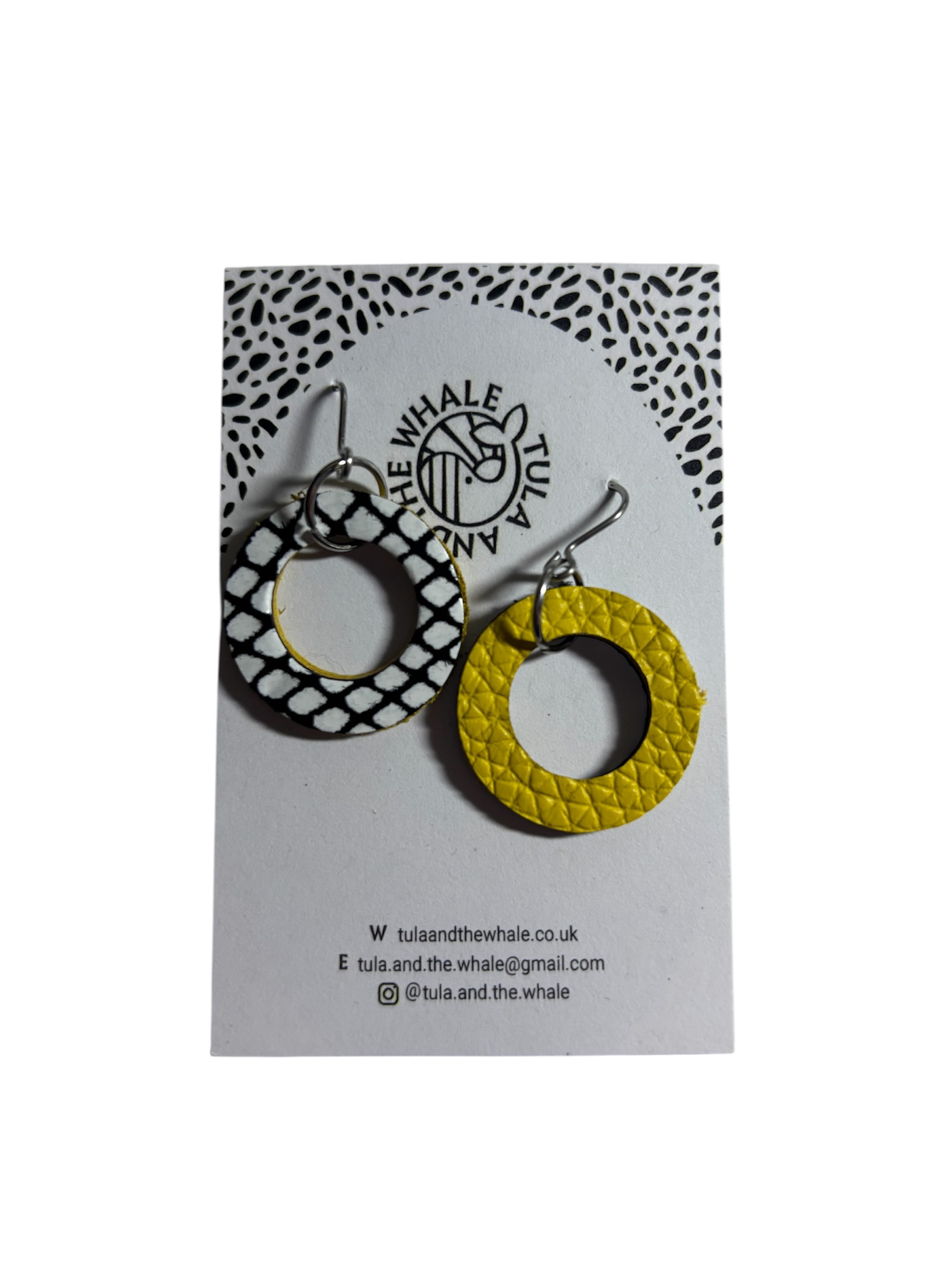 DUO HOOPS - YELLOW & MONOCHROME CHECK