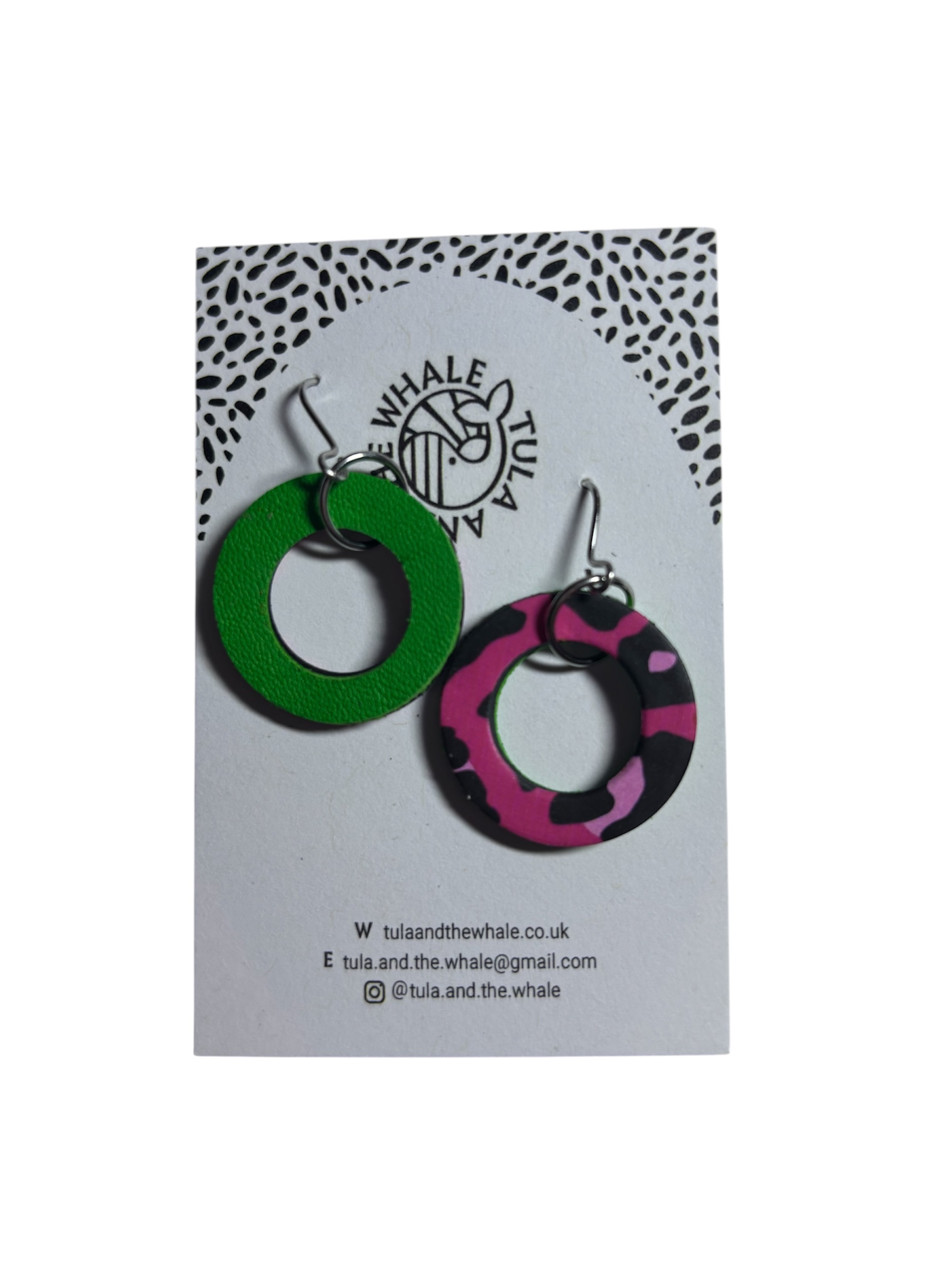 DUO HOOPS - PINK LEOPARD & GREEN
