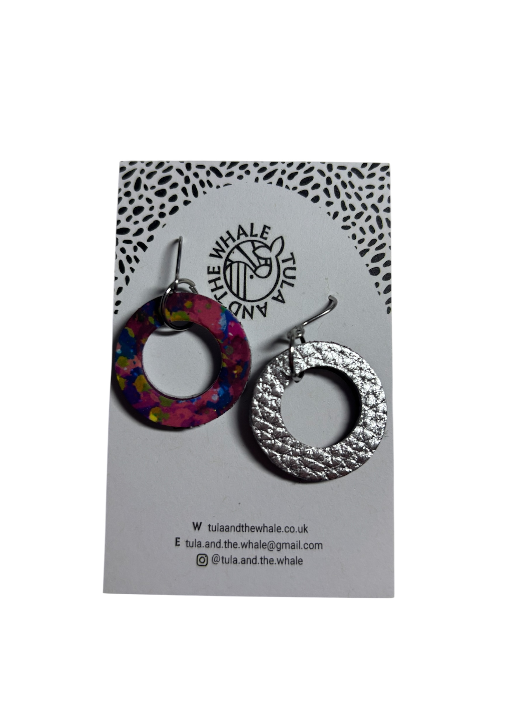 DUO HOOPS - PAINT SPLAASH & SILVER
