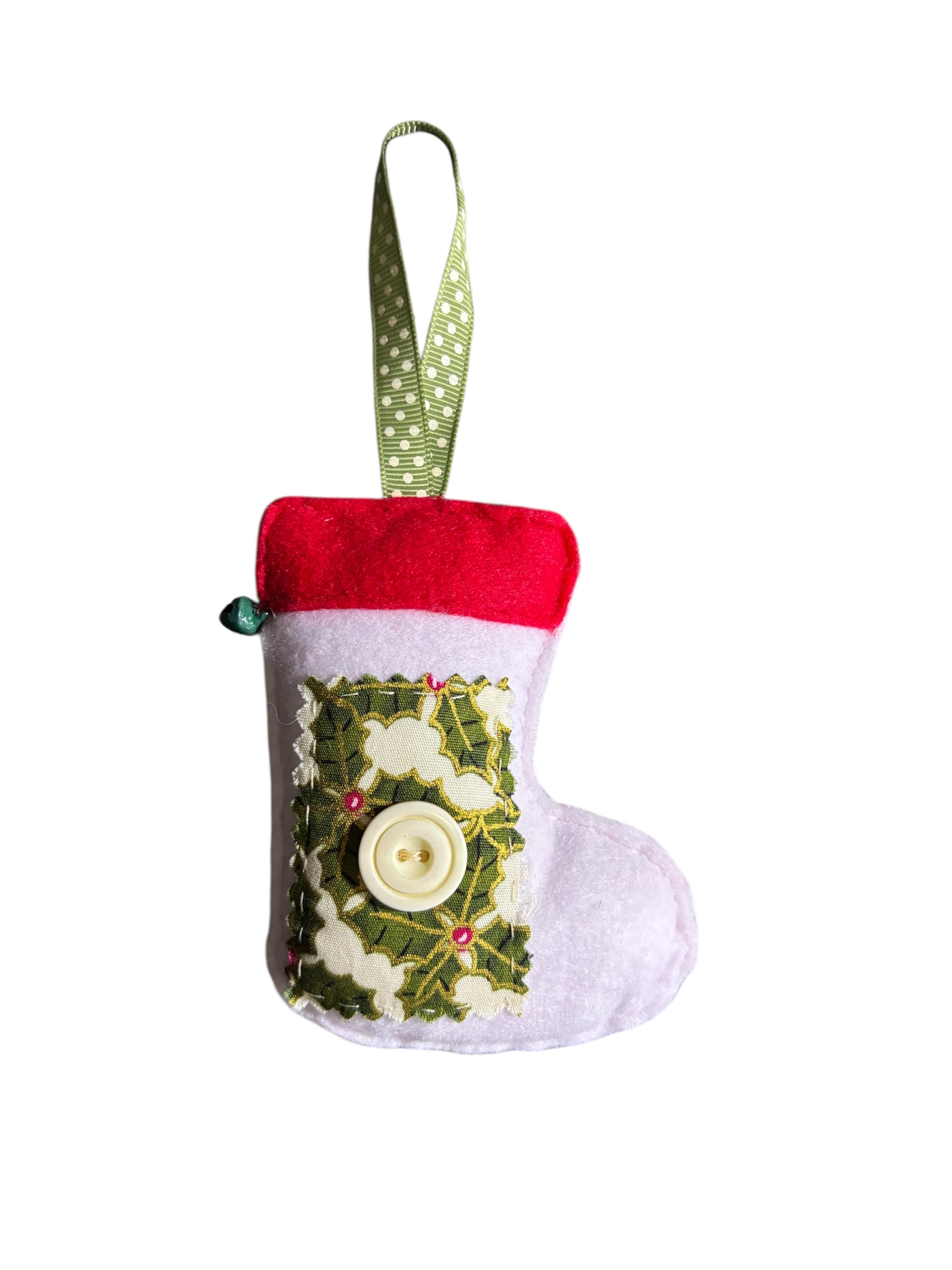 Handmade felt Christmas stocking hanging decoration