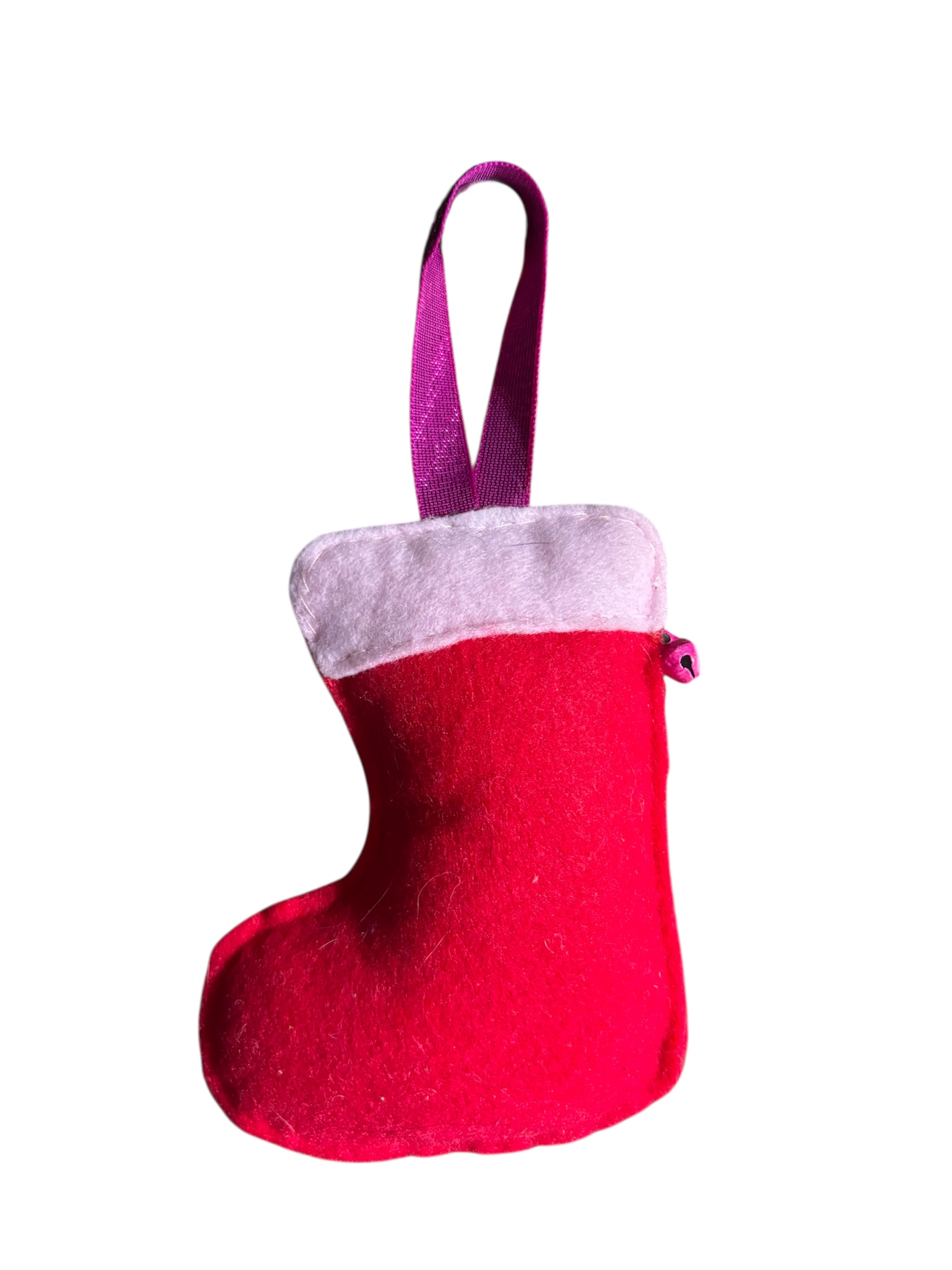 Handmade felt Christmas stocking hanging decoration