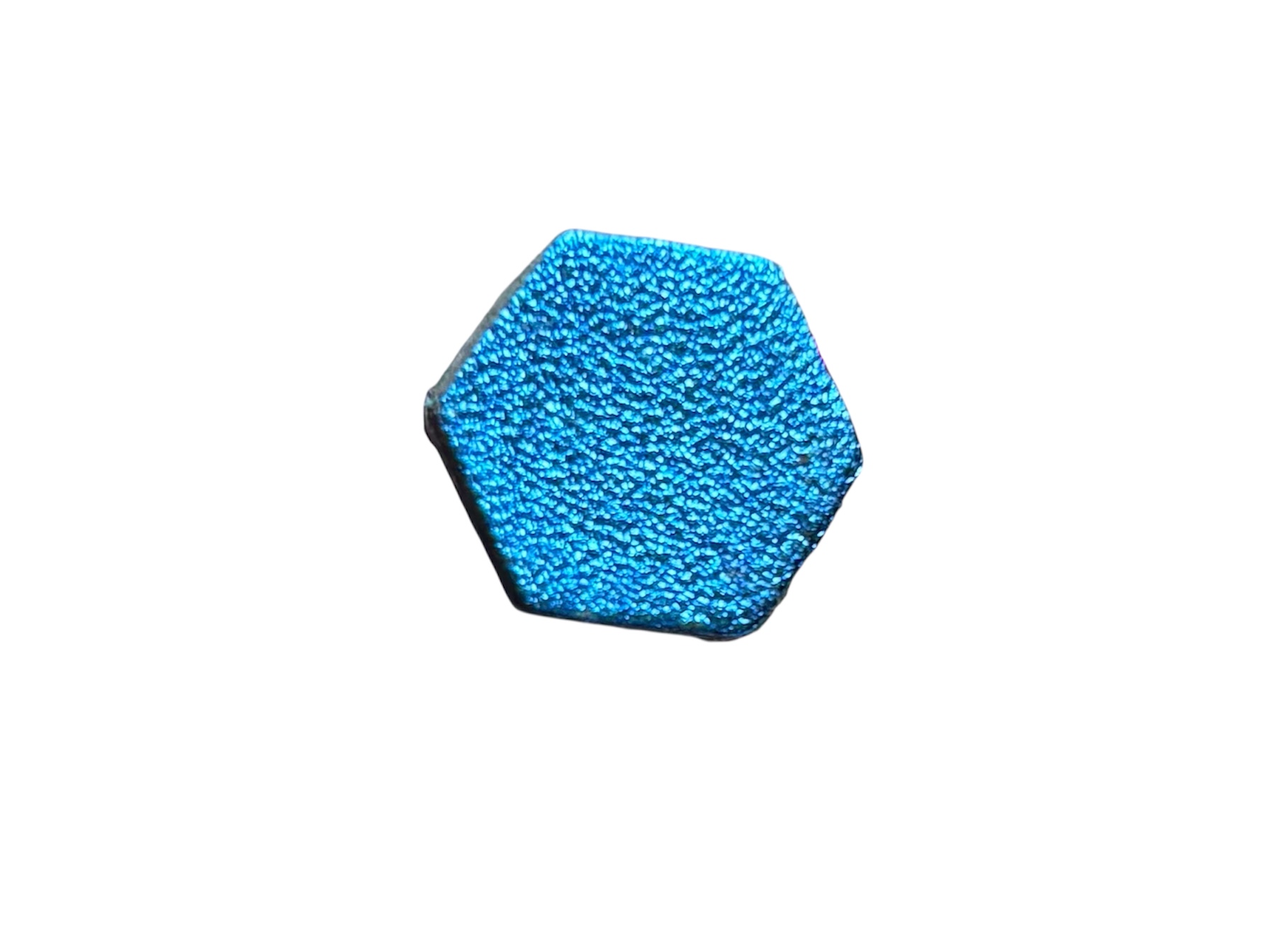 HEXAGON STUDS - METALIC BLUE