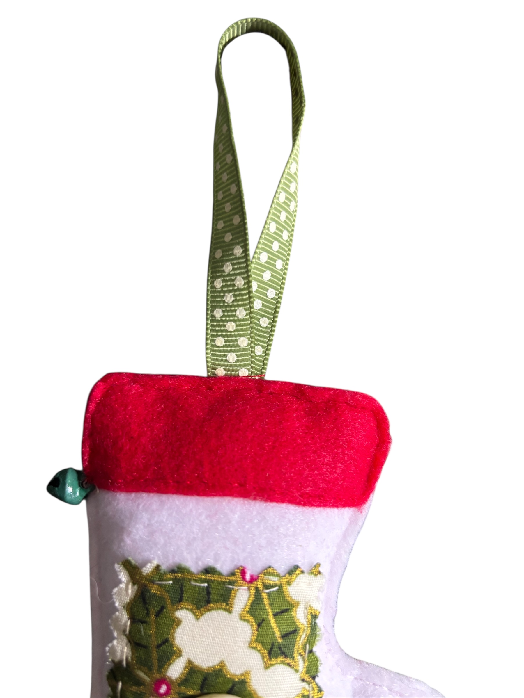 Handmade felt Christmas stocking hanging decoration