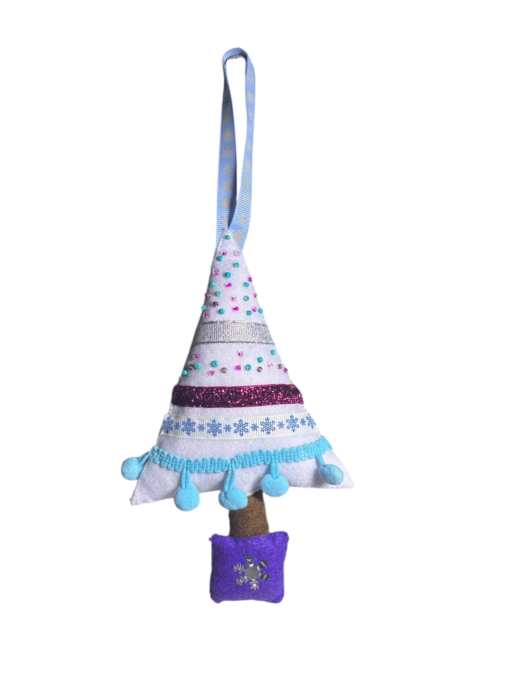 Handmade felt christmas tree hanging decoration