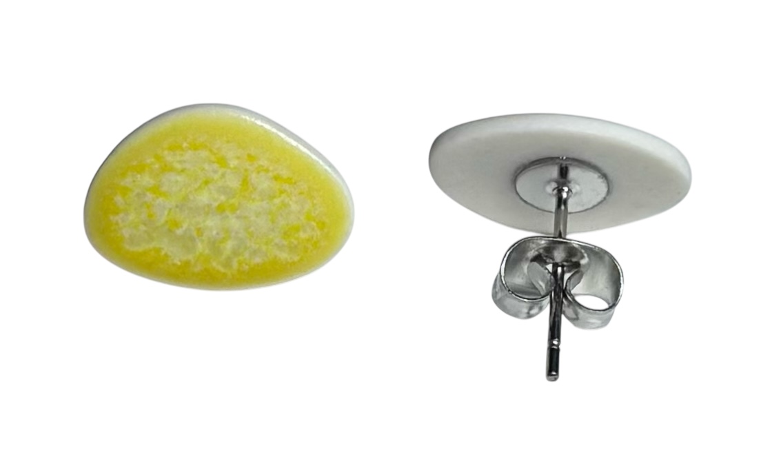 Stud Pebble Earring Pair-Lemon