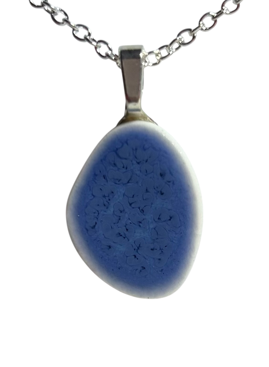 Studio 23 porcelain pebble pendant - Blue Opal