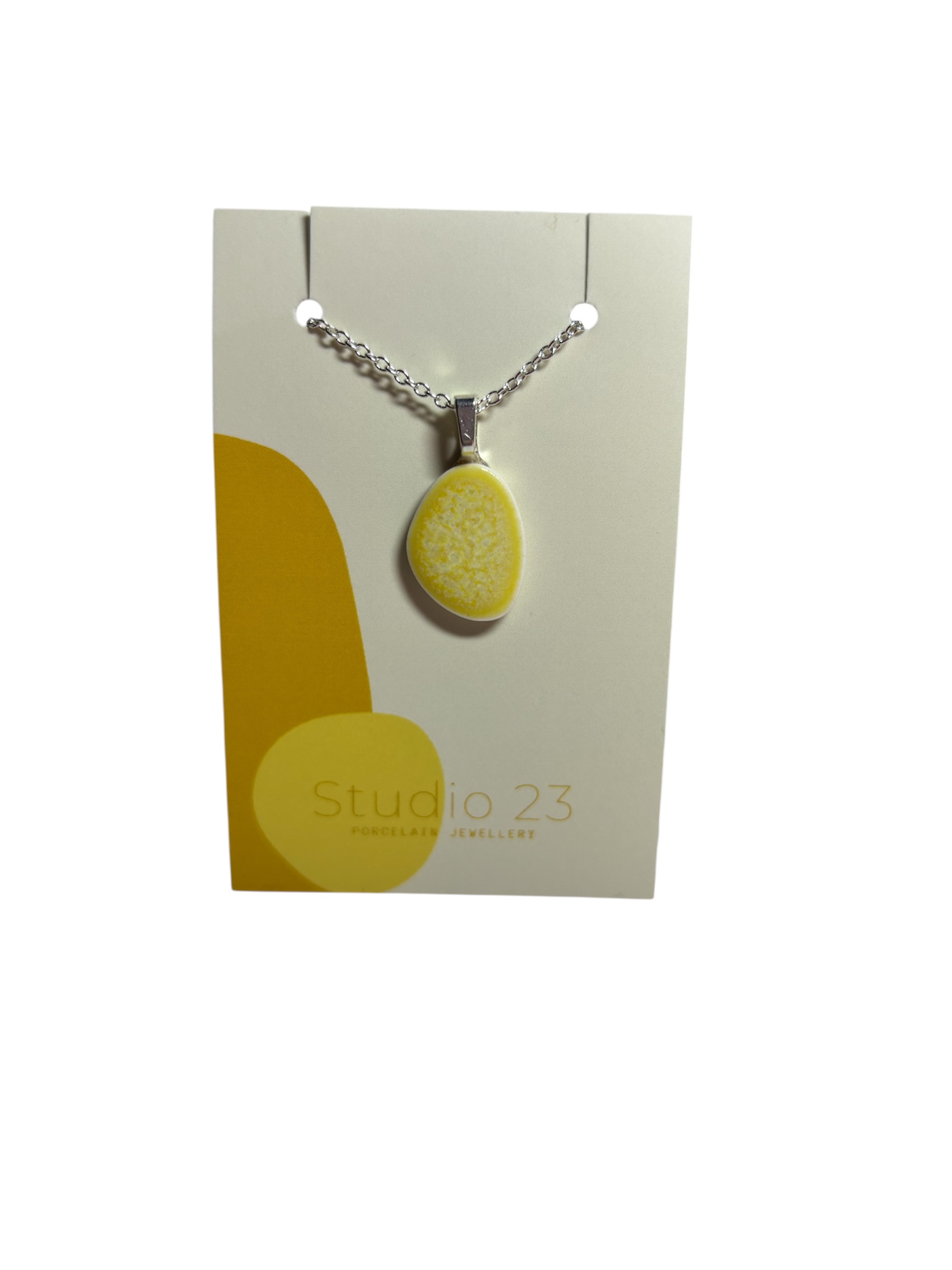 Studio 23 porcelain pebble pendant - Lemon
