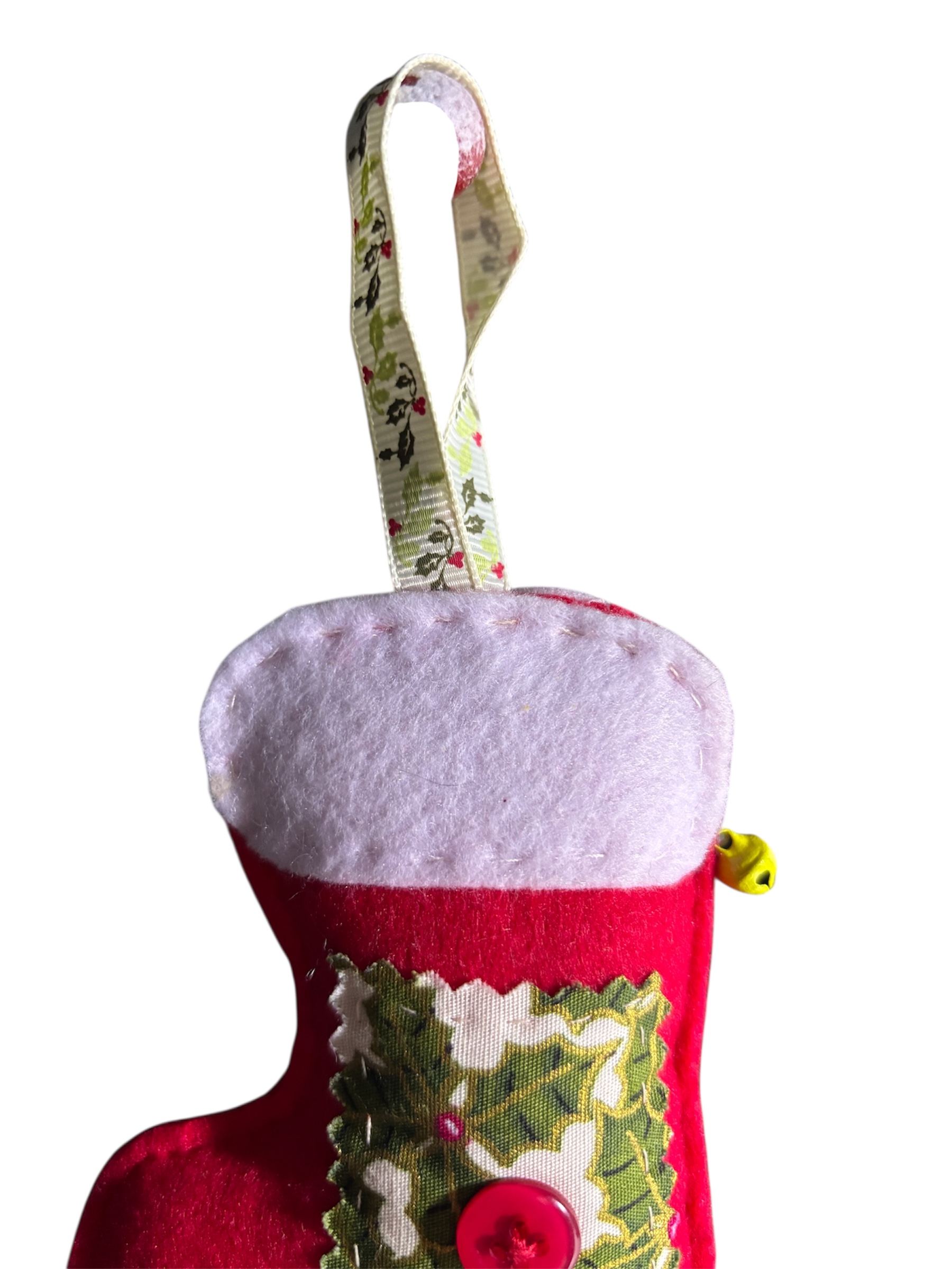 Handmade felt Christmas stocking hanging decoration