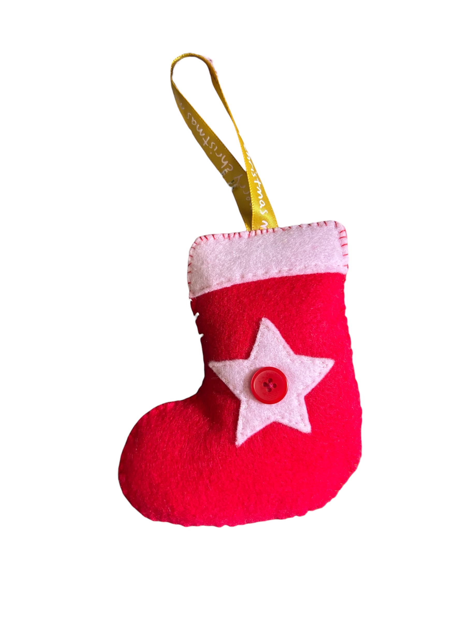Handmade felt Christmas stocking hanging decoration