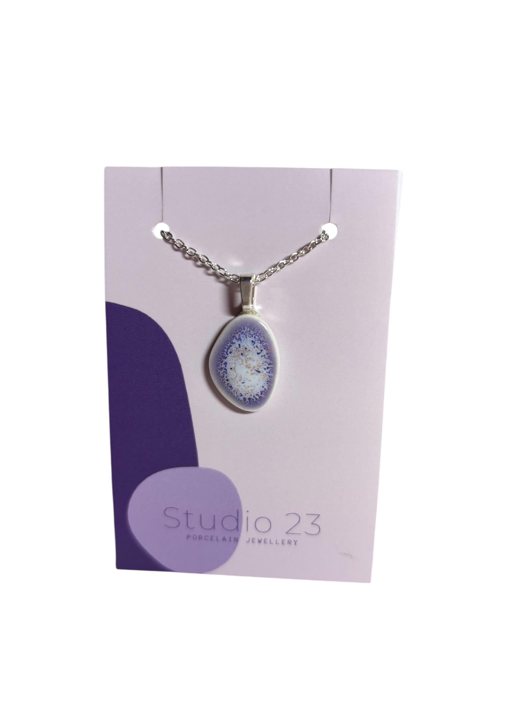 Studio 23 porcelain pebble pendant - Heather