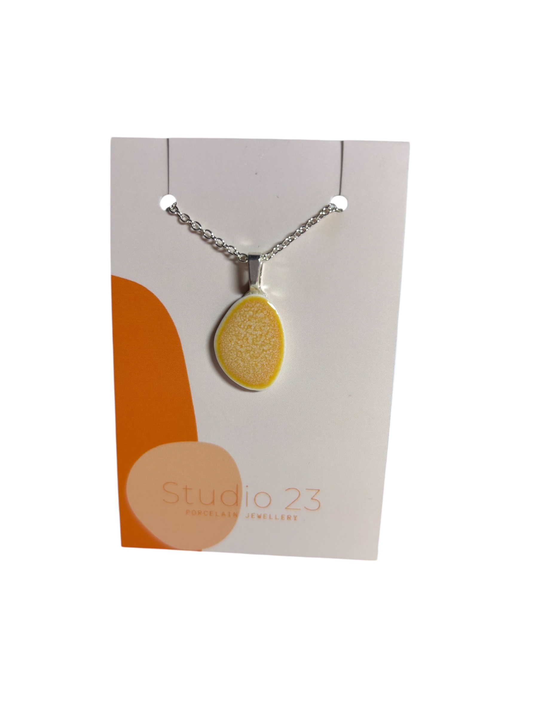 Studio 23 porcelain pebble pendant - orange
