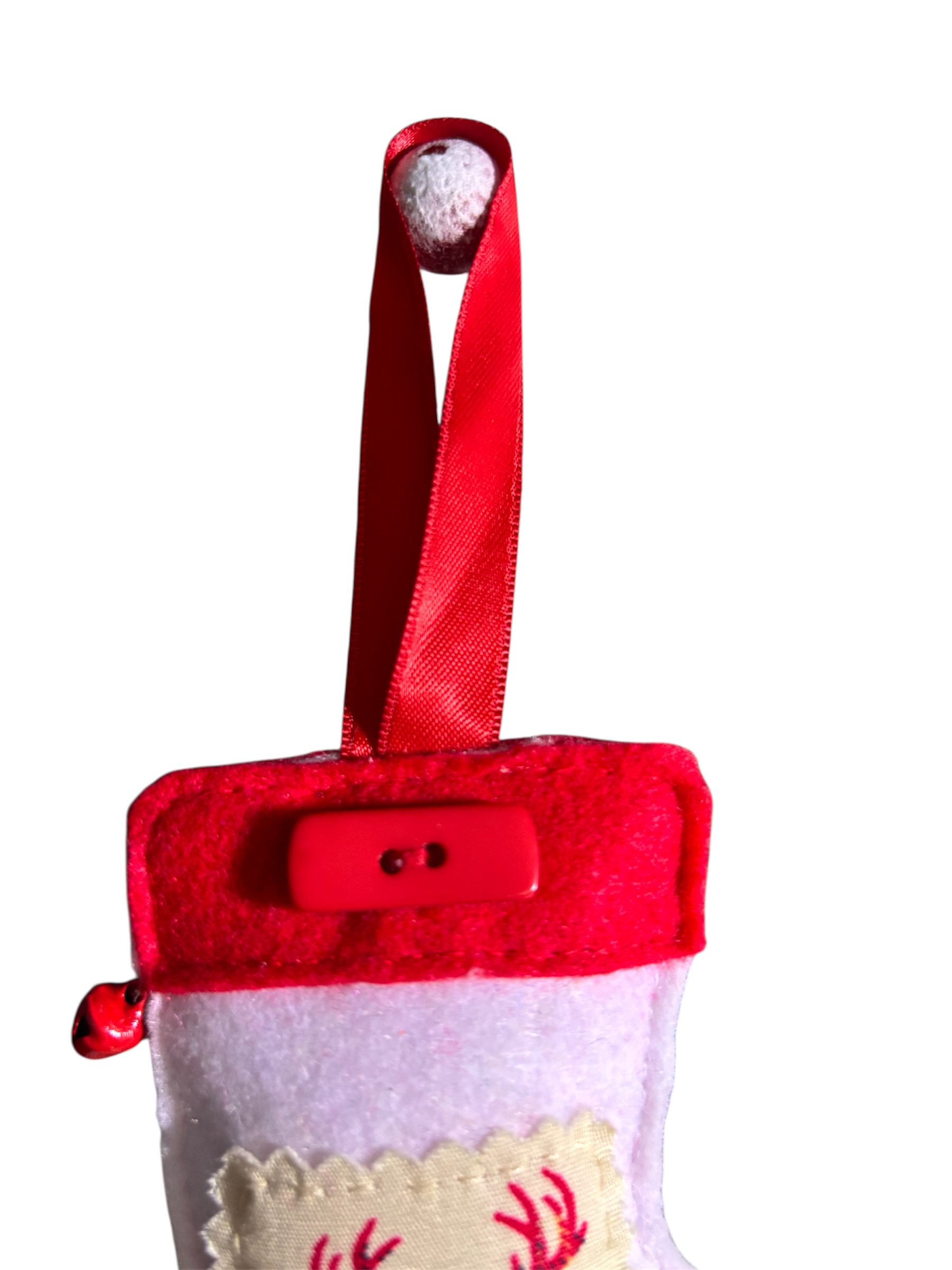 Handmade felt Christmas stocking hanging decoration