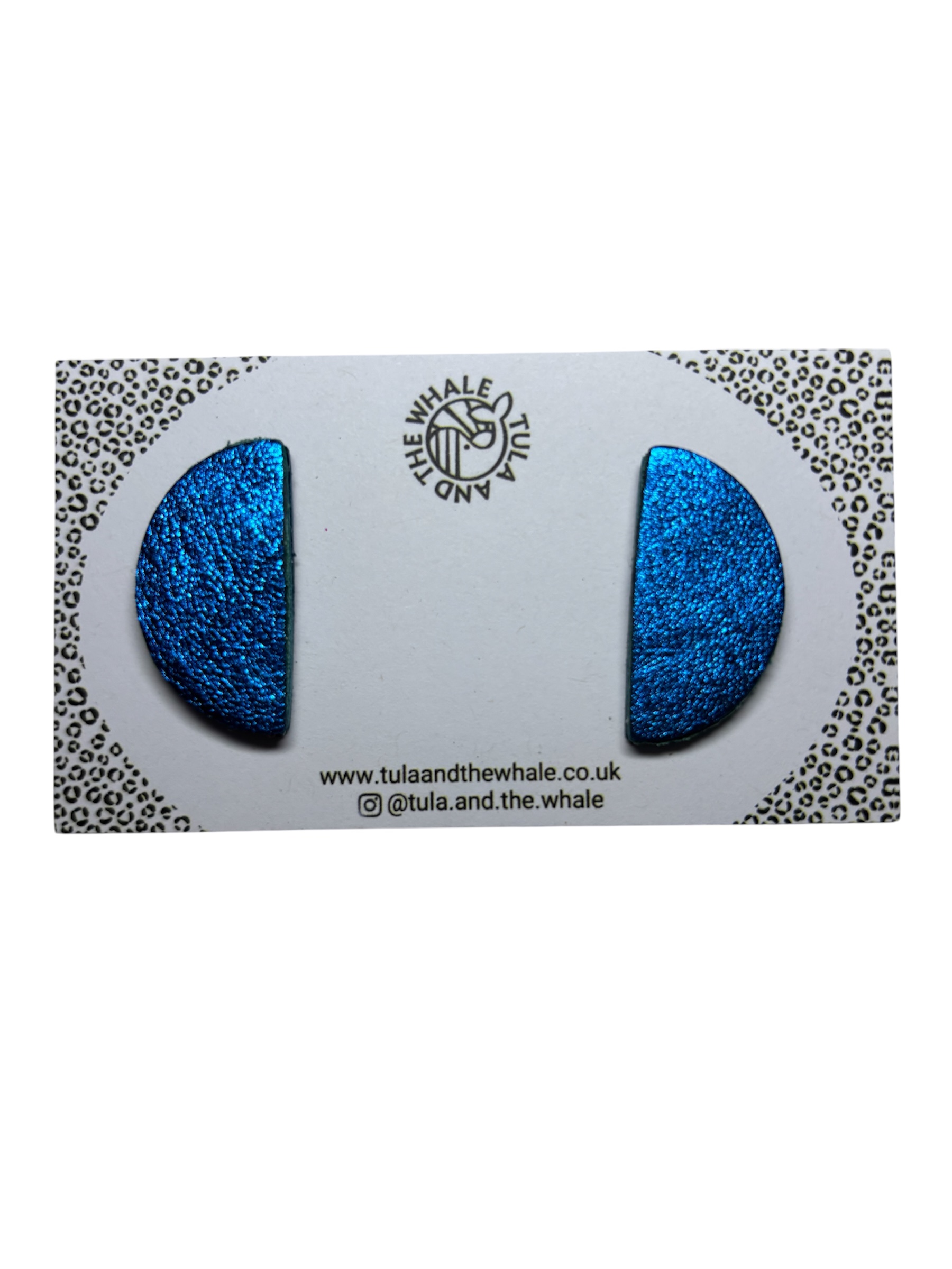 SEMI CIRCLE STUDS - METALLIC BLUE