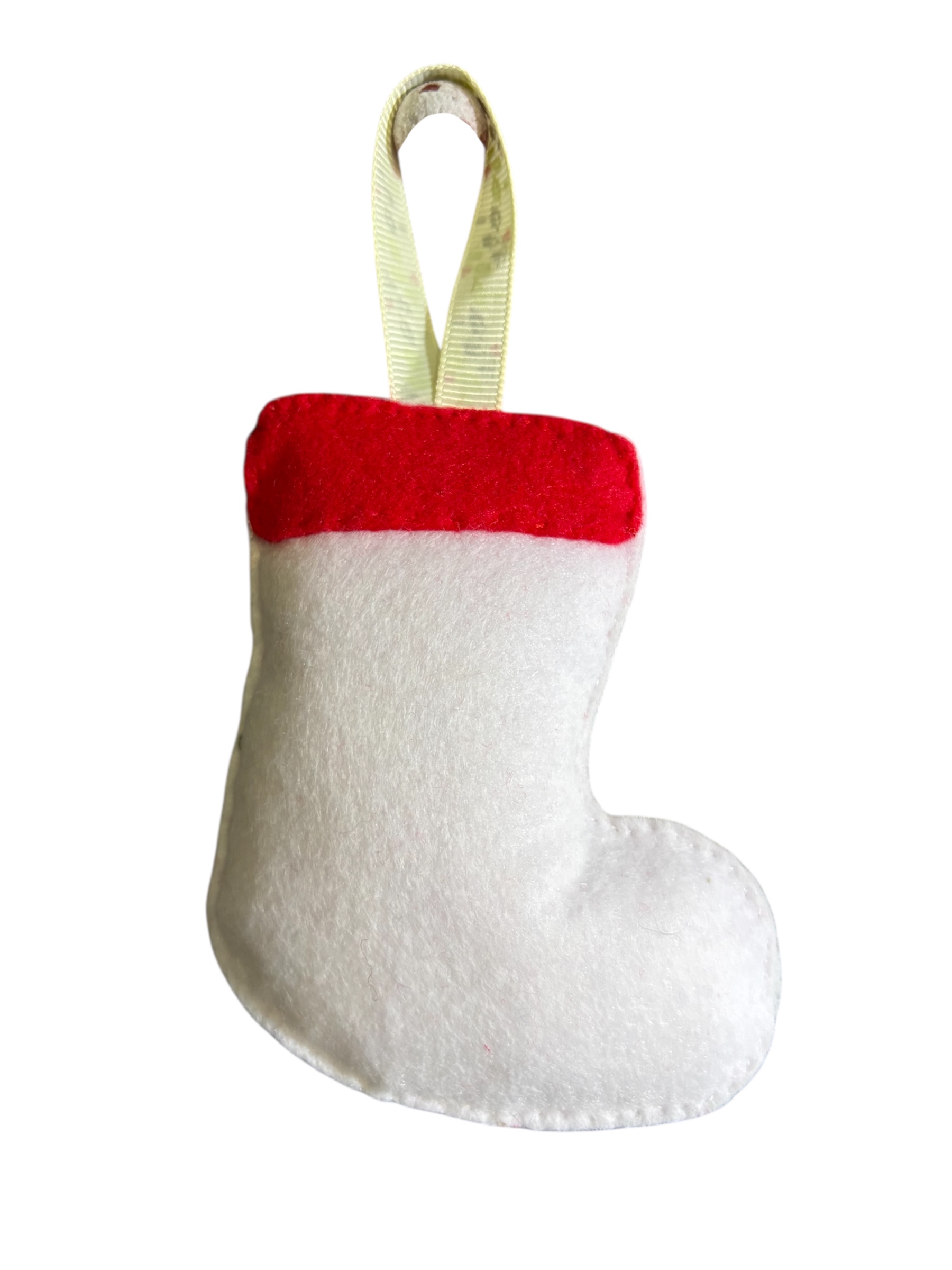 Handmade felt Christmas stocking hanging decoration