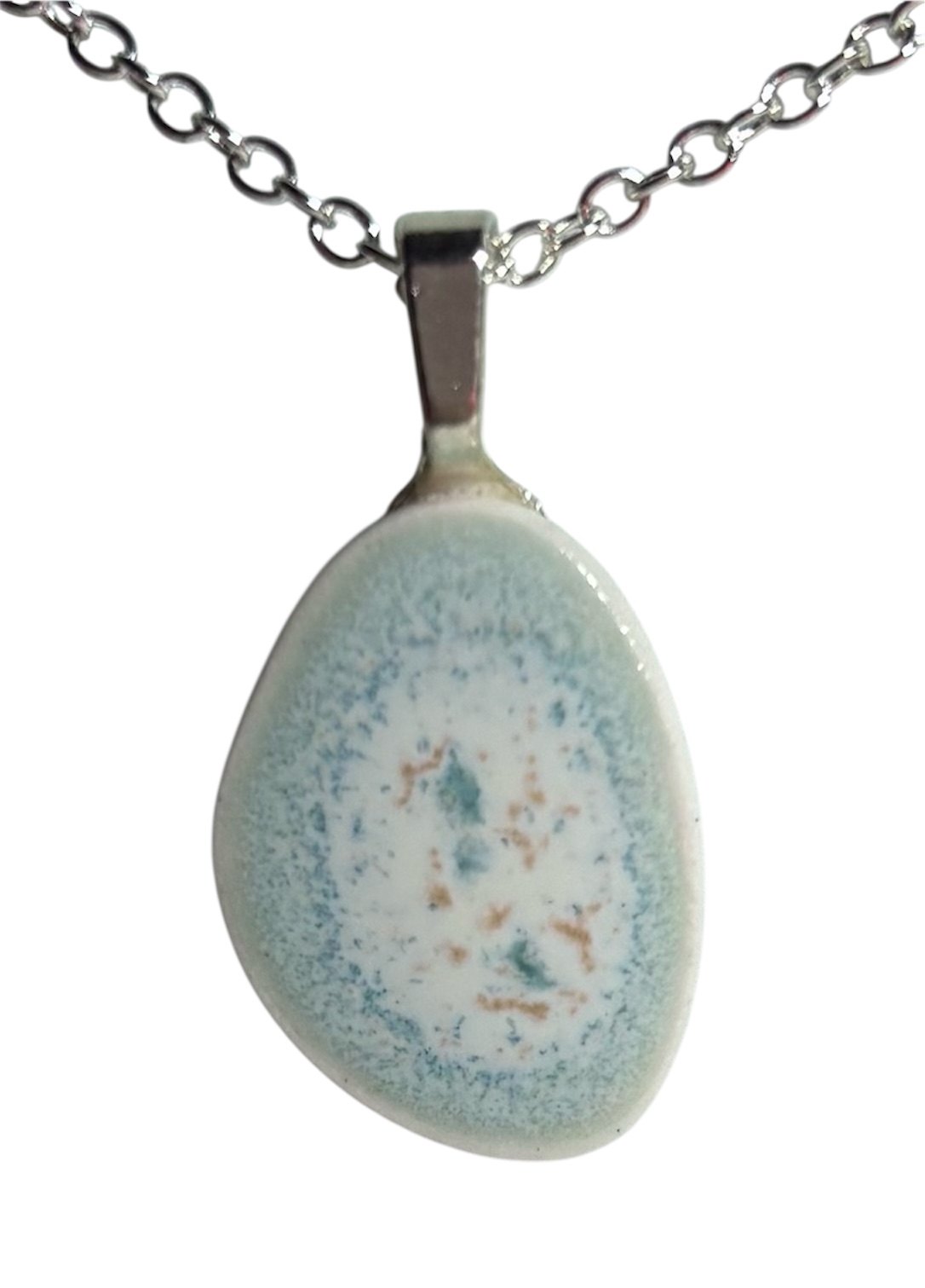 Studio 23 porcelain pebble pendant - Frost blue