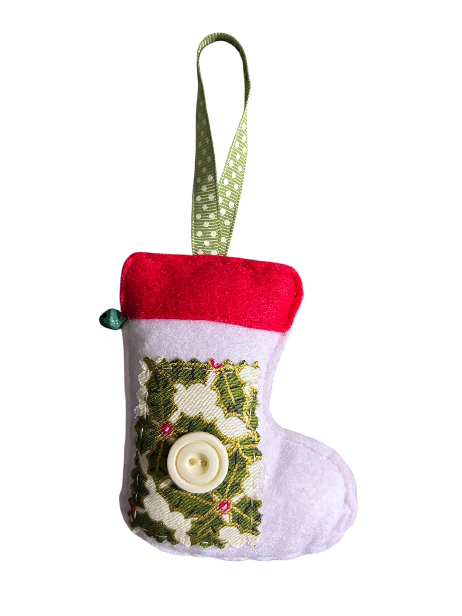 Handmade felt Christmas stocking hanging decoration
