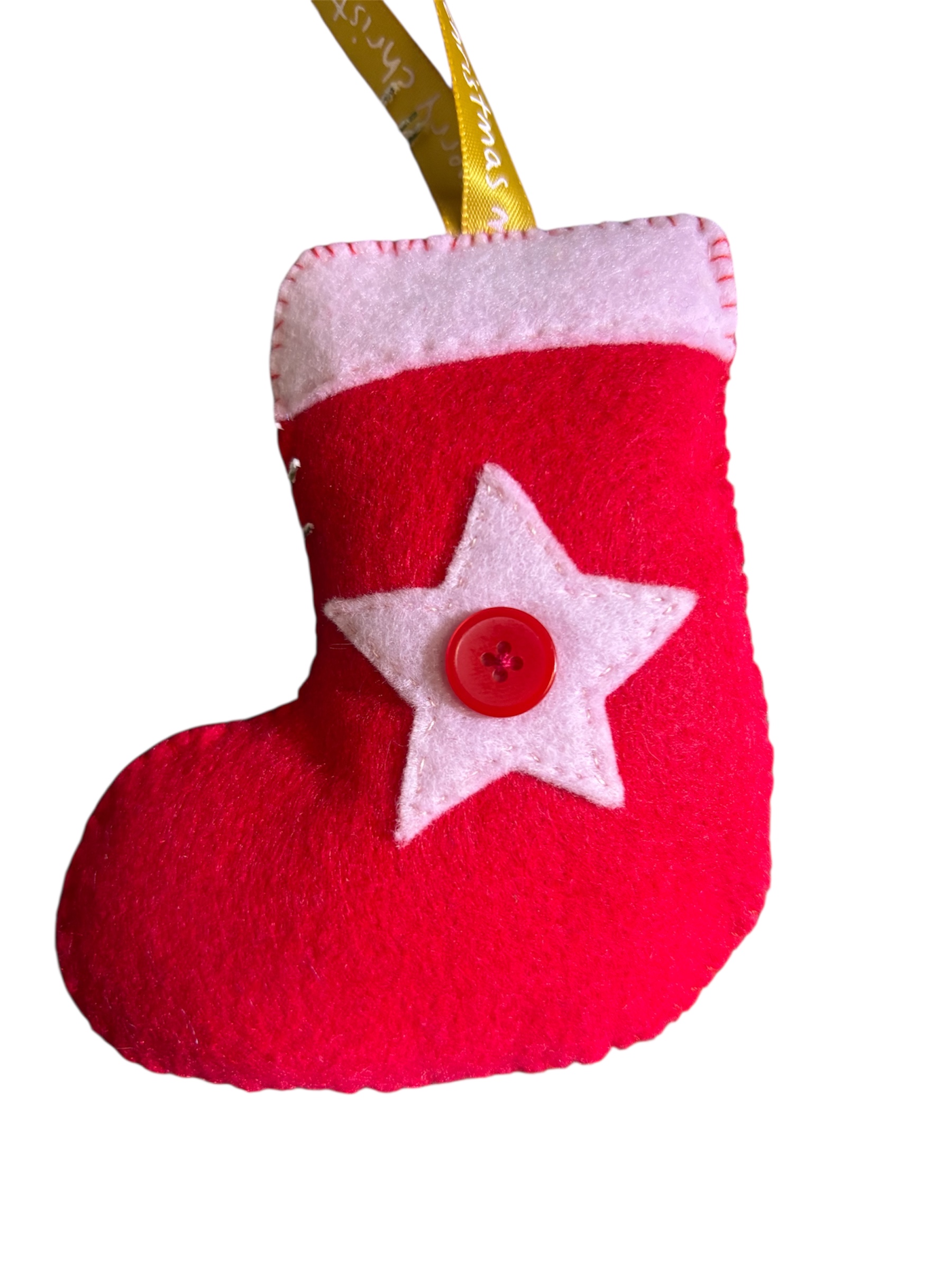 Handmade felt Christmas stocking hanging decoration