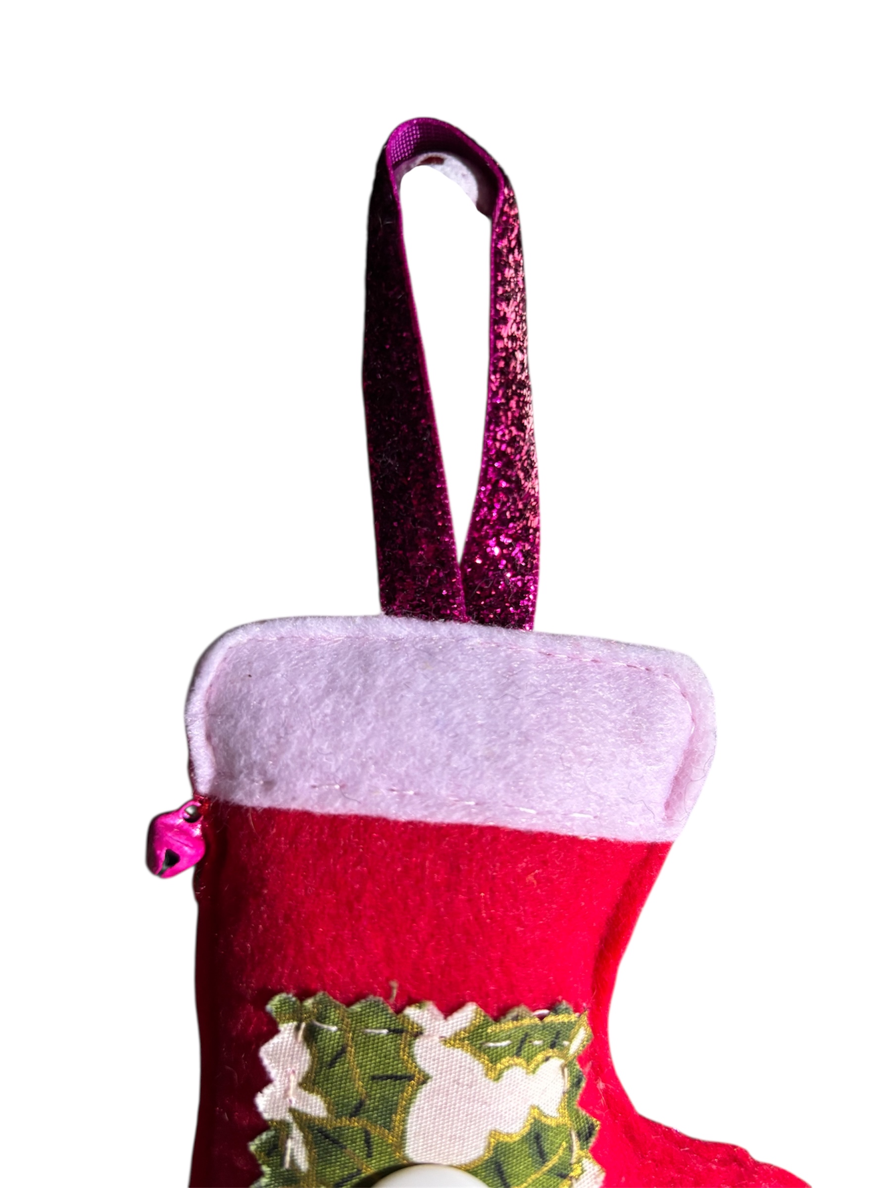 Handmade felt Christmas stocking hanging decoration