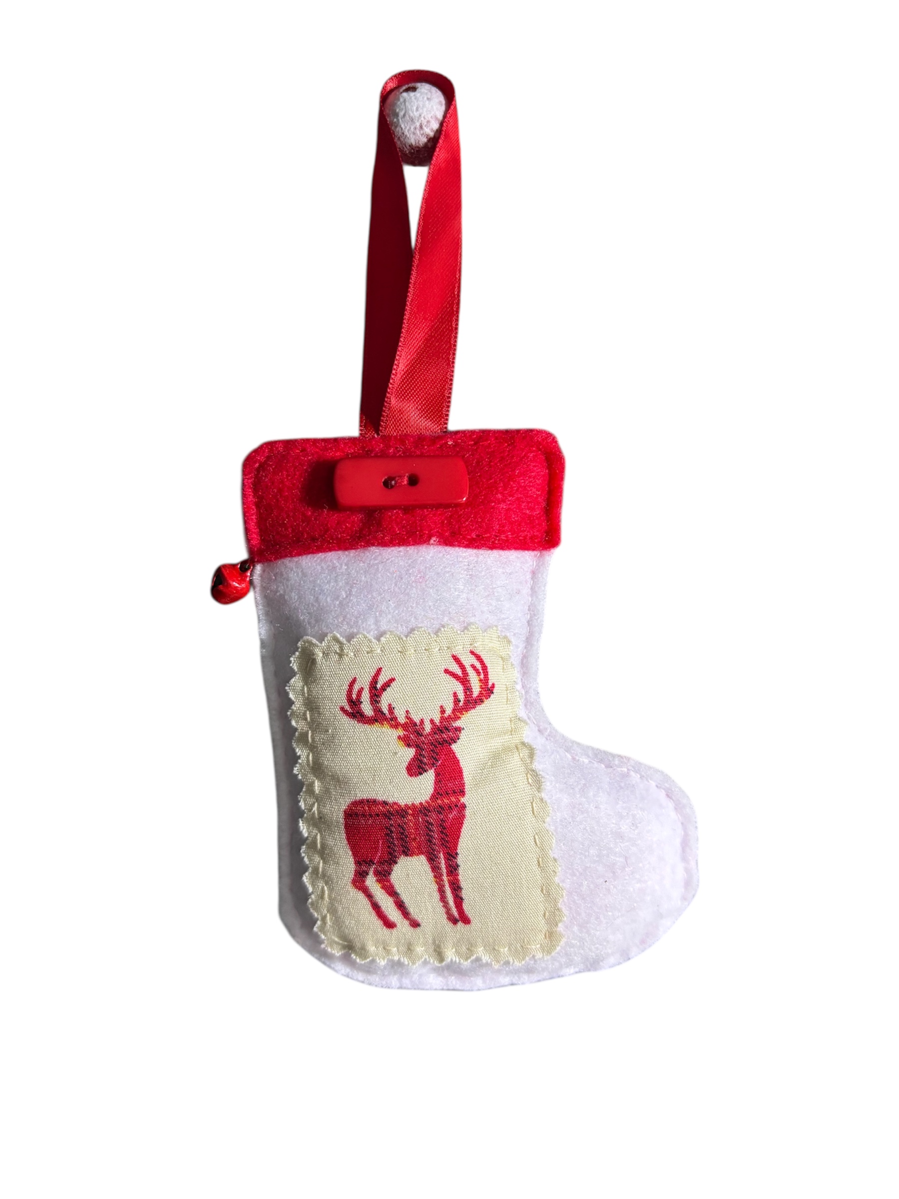 Handmade felt Christmas stocking hanging decoration