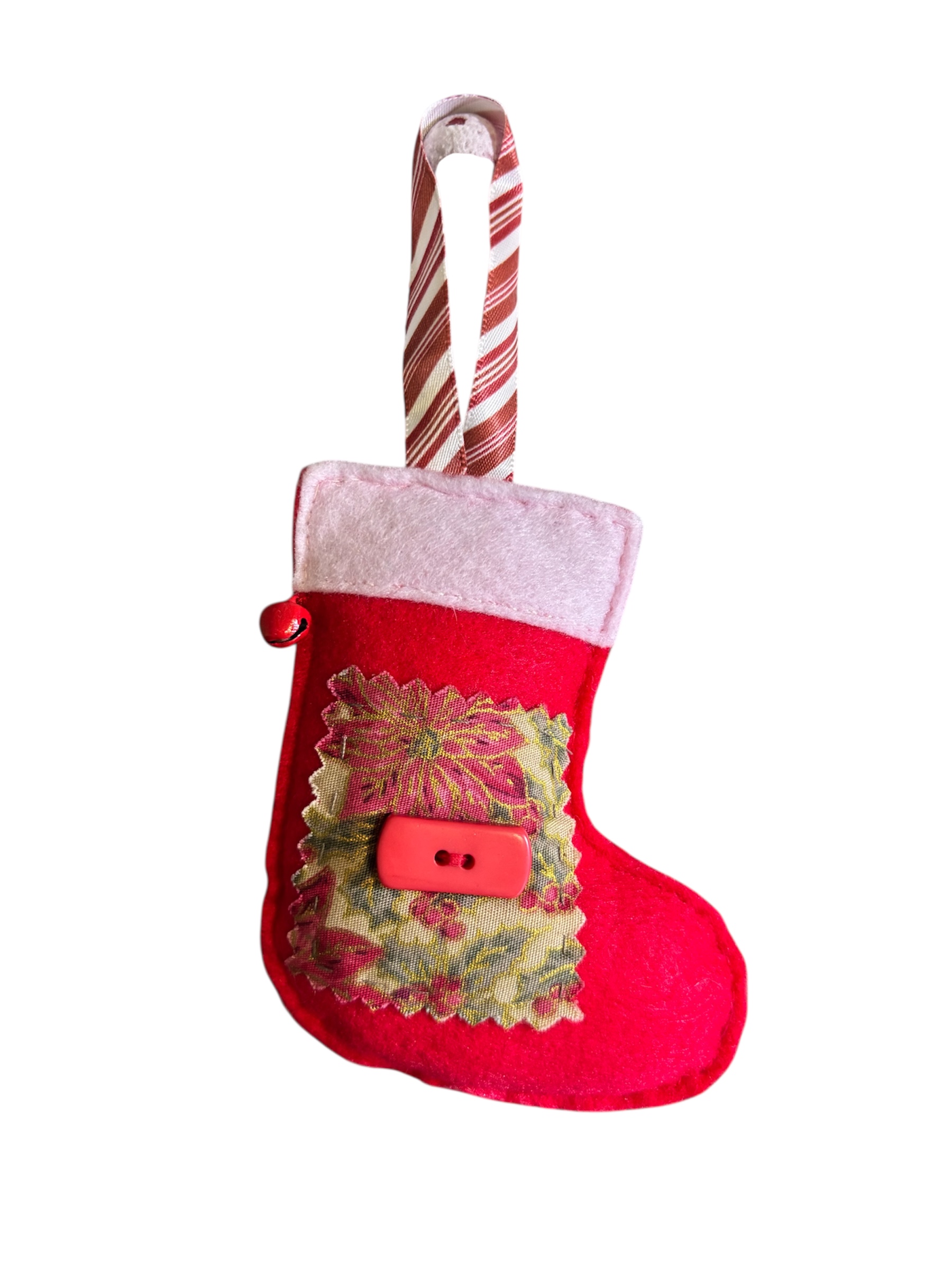 Handmade felt Christmas stocking hanging decoration