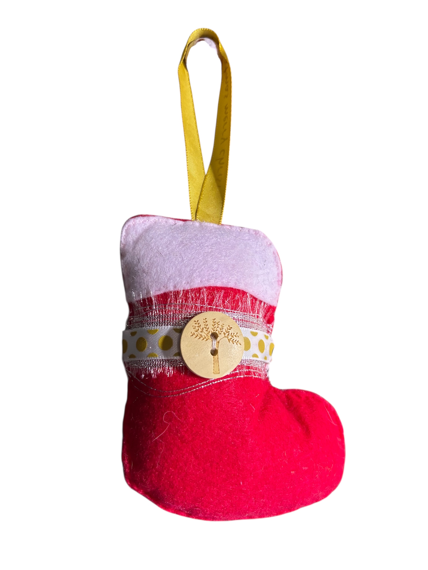Handmade felt Christmas stocking hanging decoration