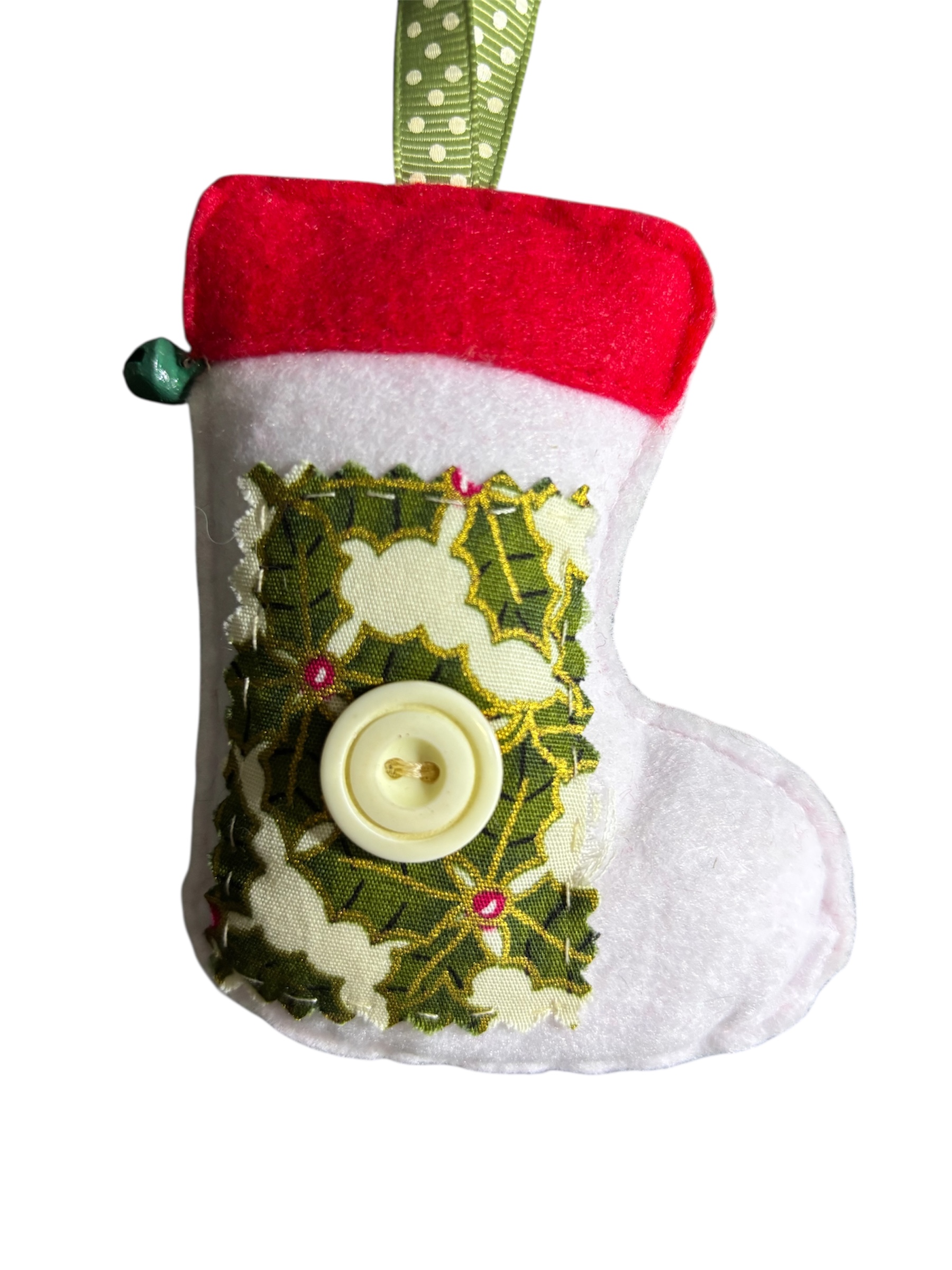 Handmade felt Christmas stocking hanging decoration