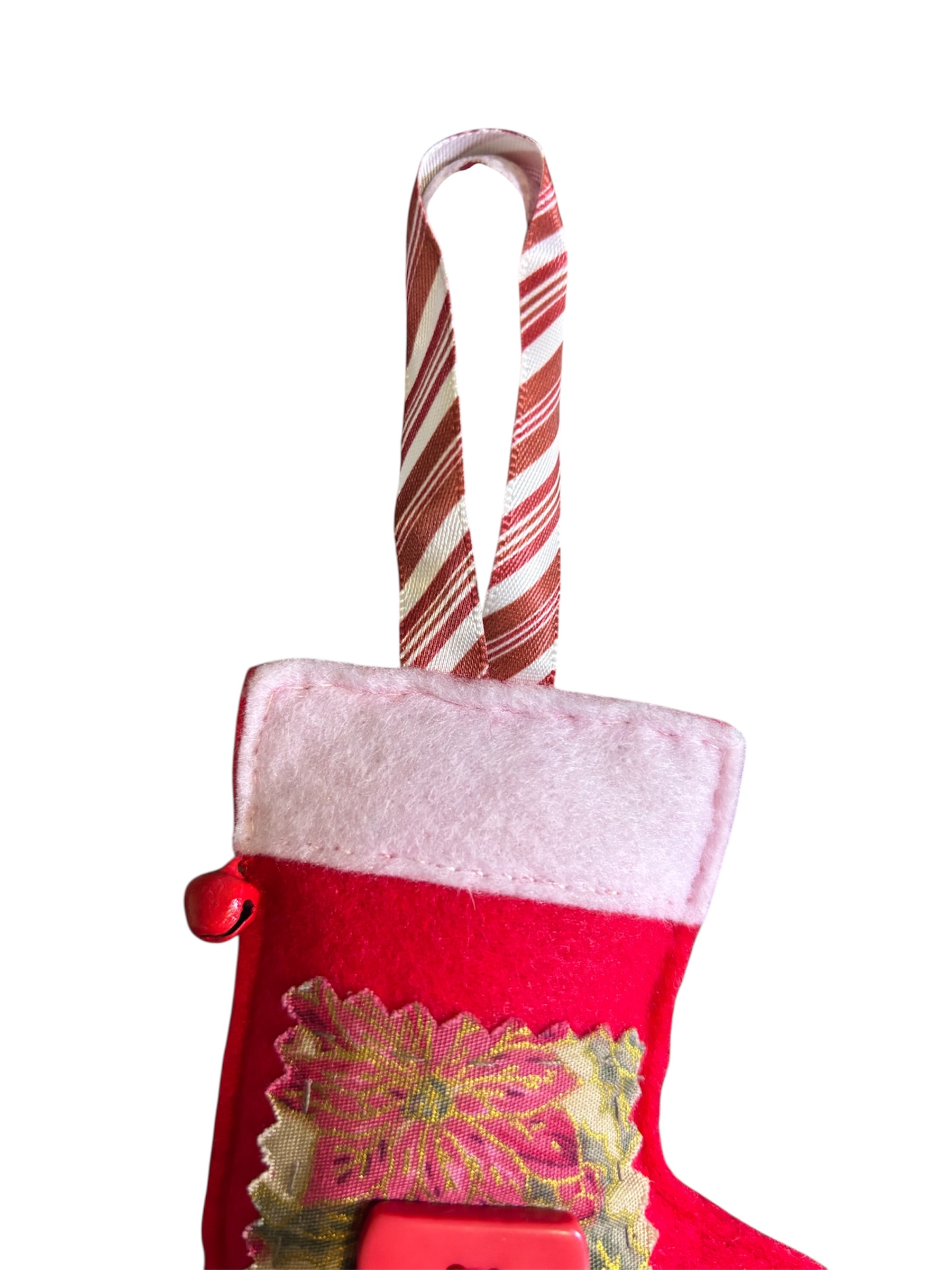 Handmade felt Christmas stocking hanging decoration