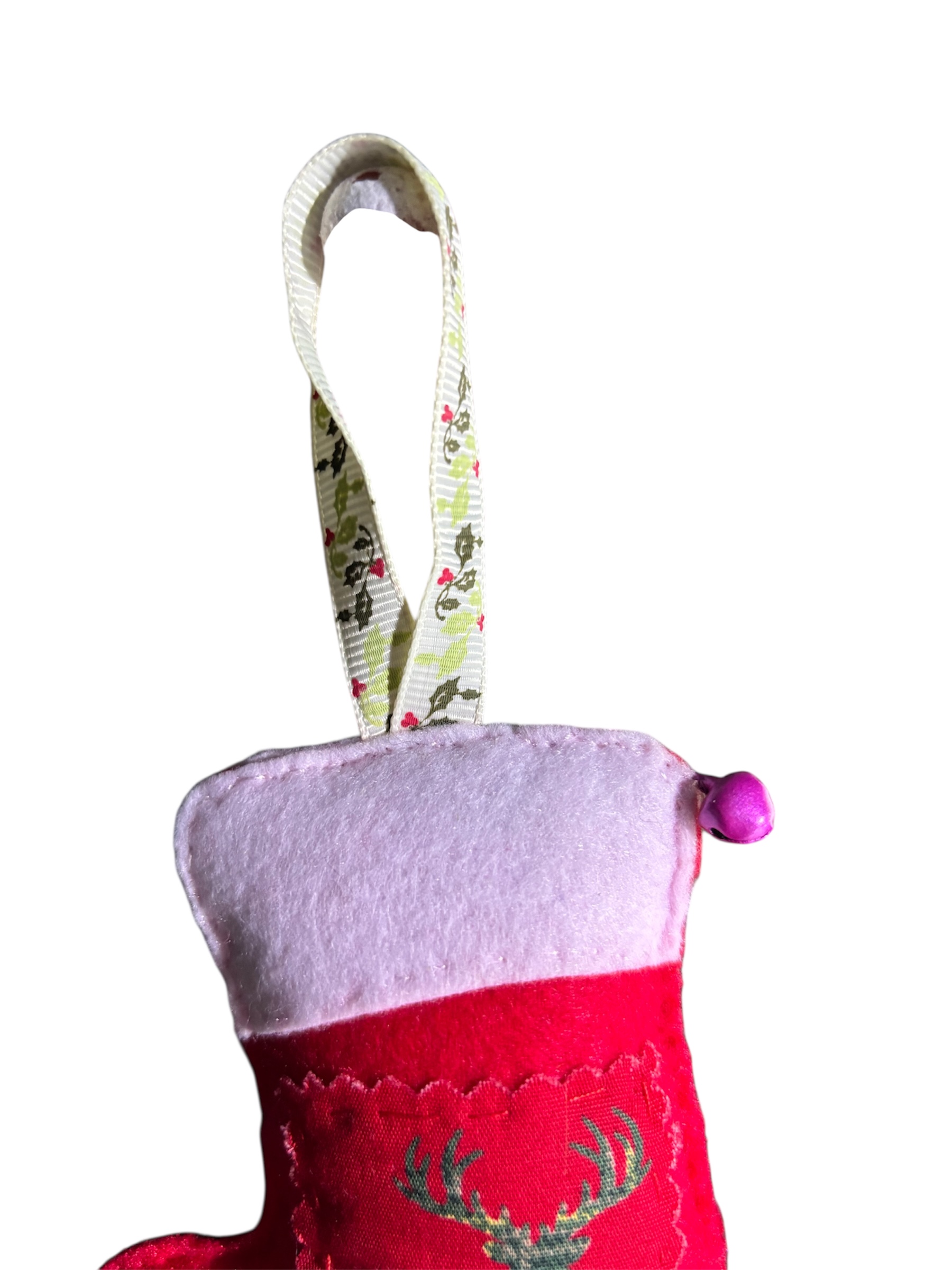 Handmade felt Christmas stocking hanging decoration